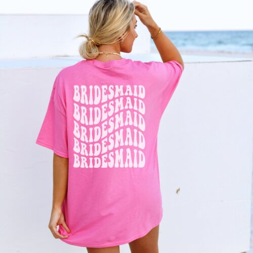 Groovy Retro Bridesmaid Tee - Trendy Bridal Party Shirt Groovy Bachelorette Theme Party Tee image 0