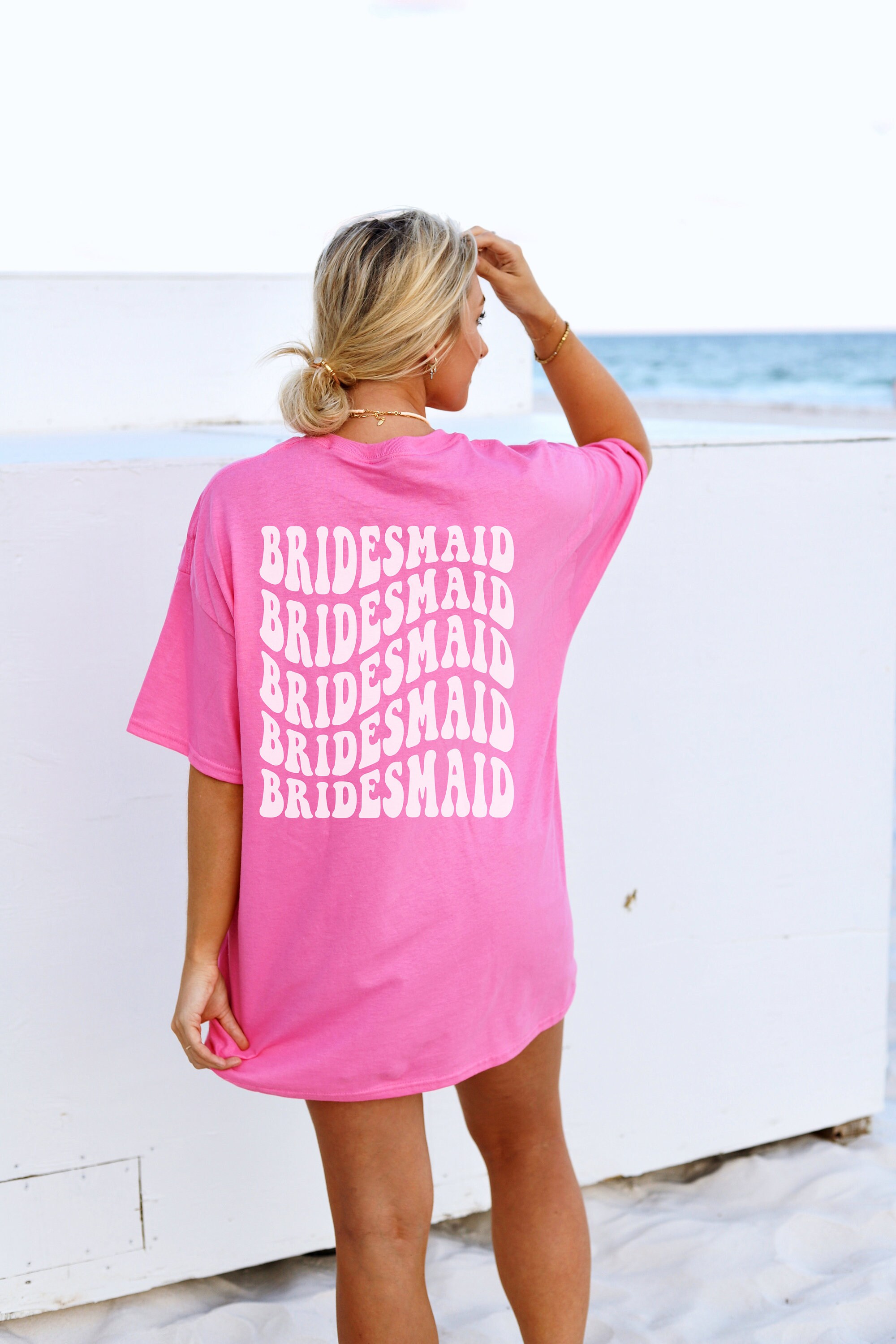 Groovy Retro Bridesmaid Tee - Trendy Bridal Party Shirt Groovy Bachelorette Theme Party Tee image 0