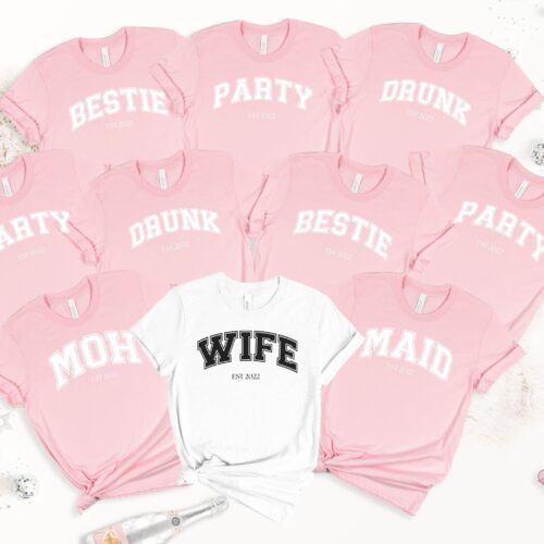 Varsity Letter Bachelorette & Best Friend Shirts for Bridal Party image 0