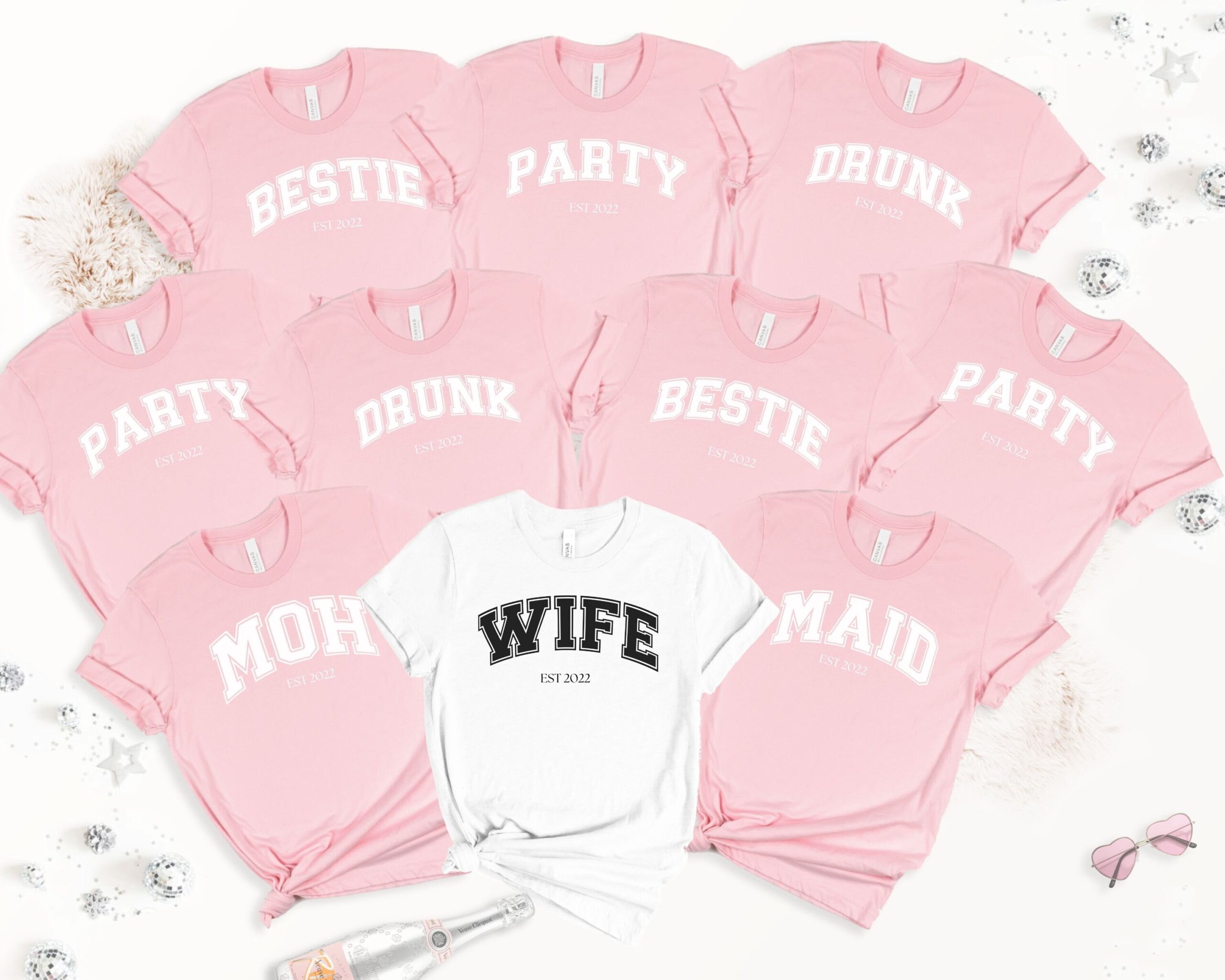Varsity Letter Bachelorette & Best Friend Shirts for Bridal Party image 0