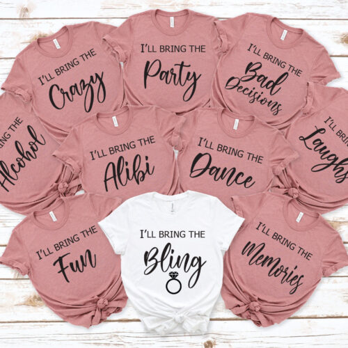 Bachelorette Tees: Bride Squad Funny Drinking & Girls Trip Shirts image 0