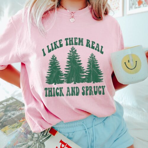 Thick & Sprucy Christmas Tee: Funny Holiday Gift for Family Xmas image 0