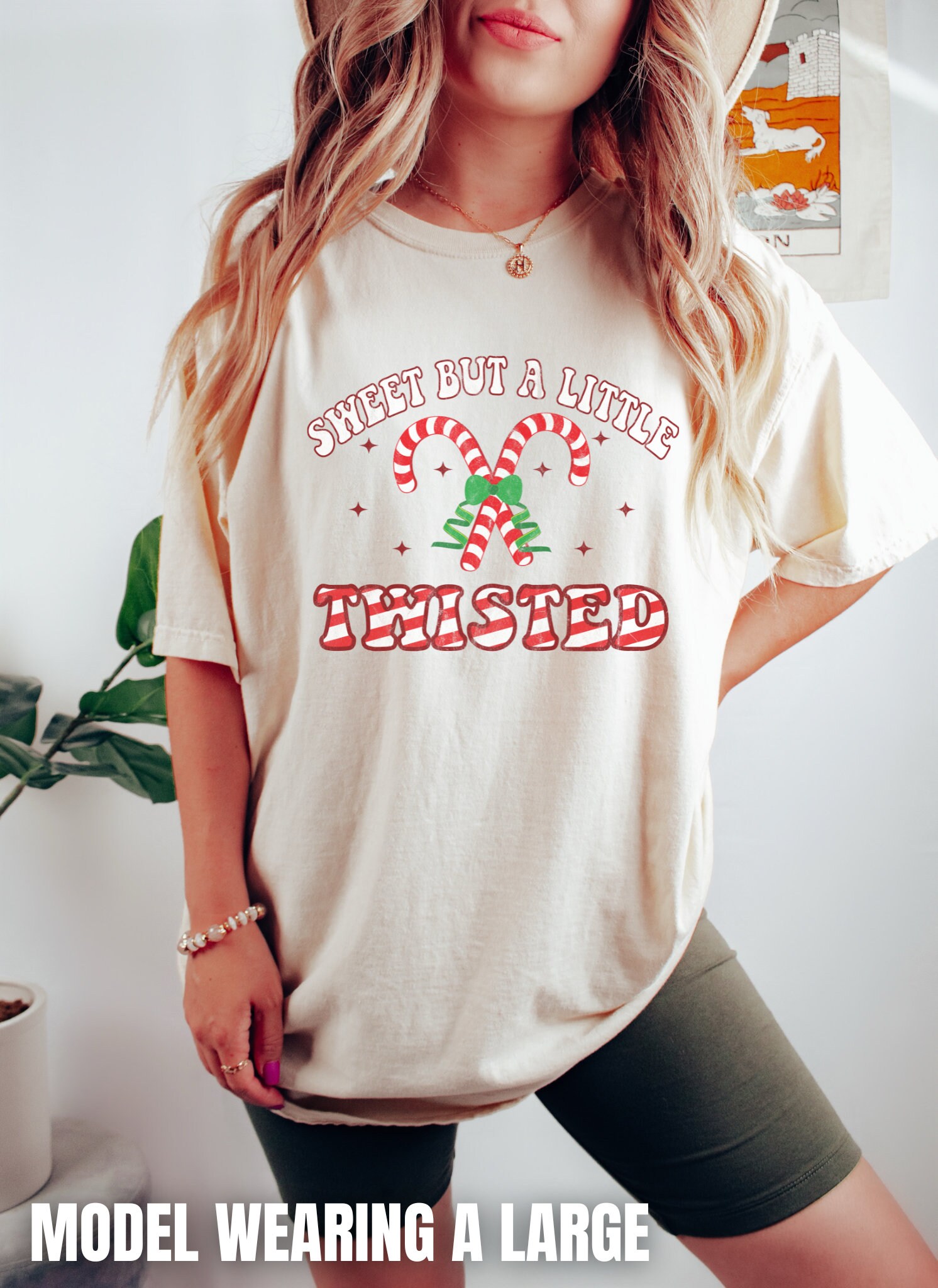 Sweet but Twisted: Funny Womens Xmas Shirt & Candy Cane Tee image 3