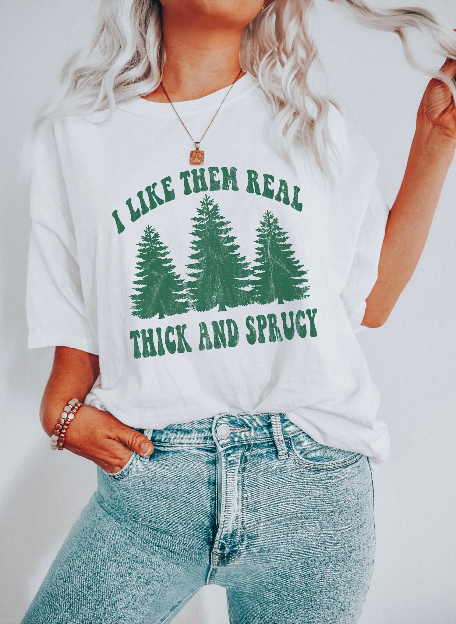 Thick & Sprucy Funny Christmas Tee: Gift for Her & Family Xmas image 5