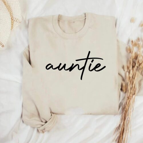 Custom Auntie Sweatshirt - Gift for New Aunt Christmas Gift image 0