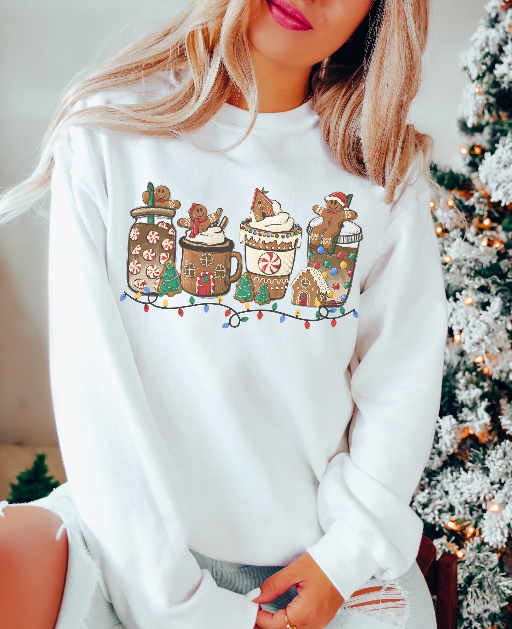 Christmas Coffee Apparel: Gingerbread Latte Gifts Xmas Tees image 1