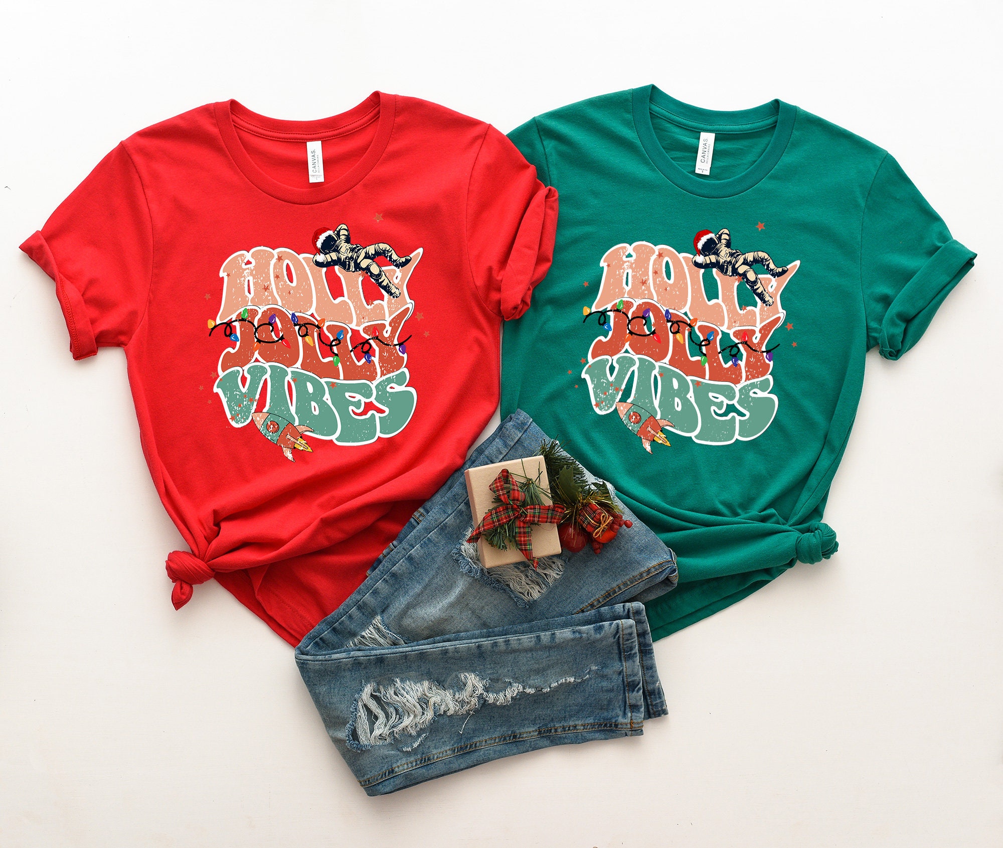 Holly Jolly Vibes - Christmas Tee & Sweatshirt image 2