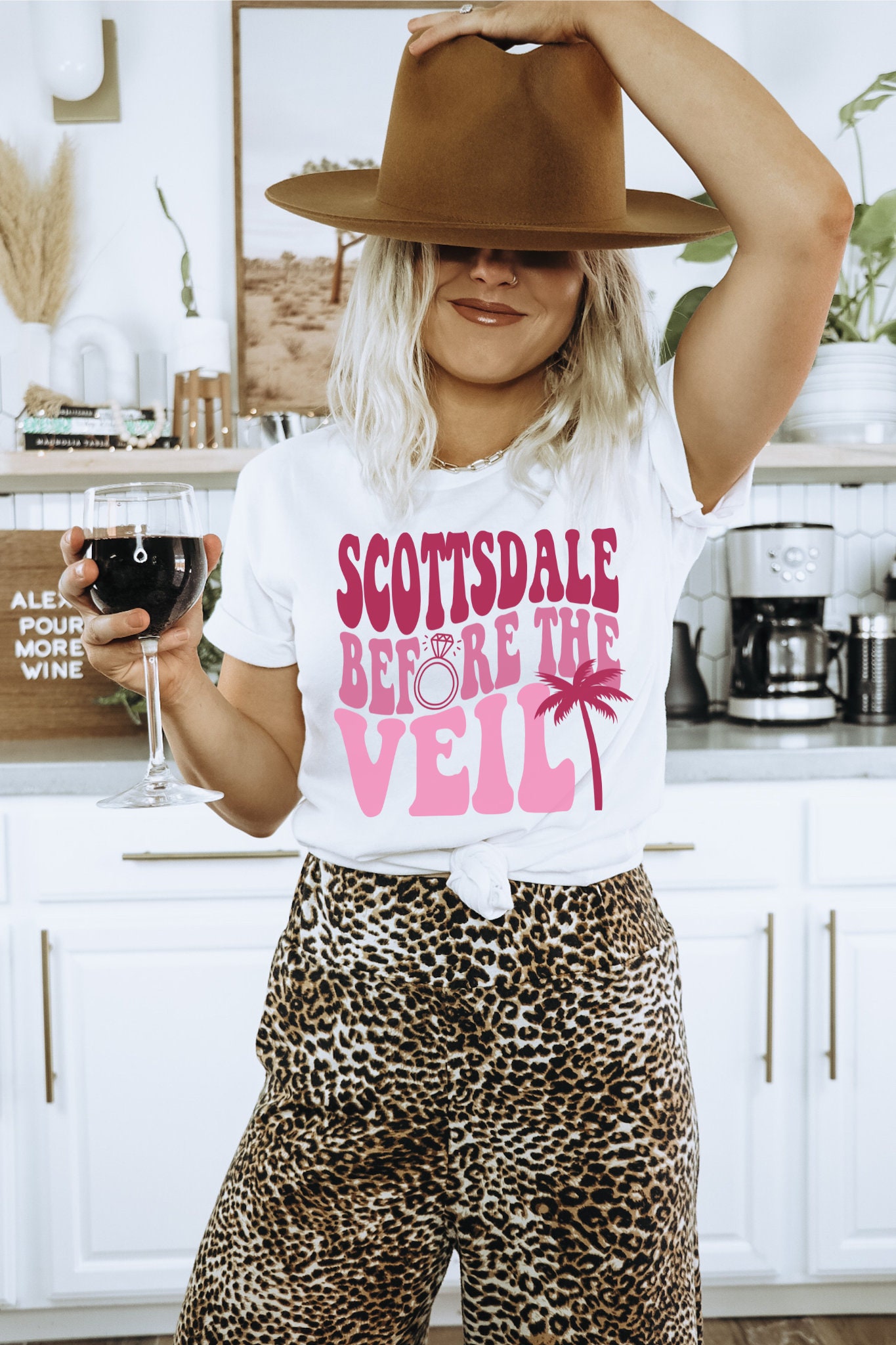 Scottsdale Bachelorette: Retro & Pink Bride Tees Desert Party Shirts image 3