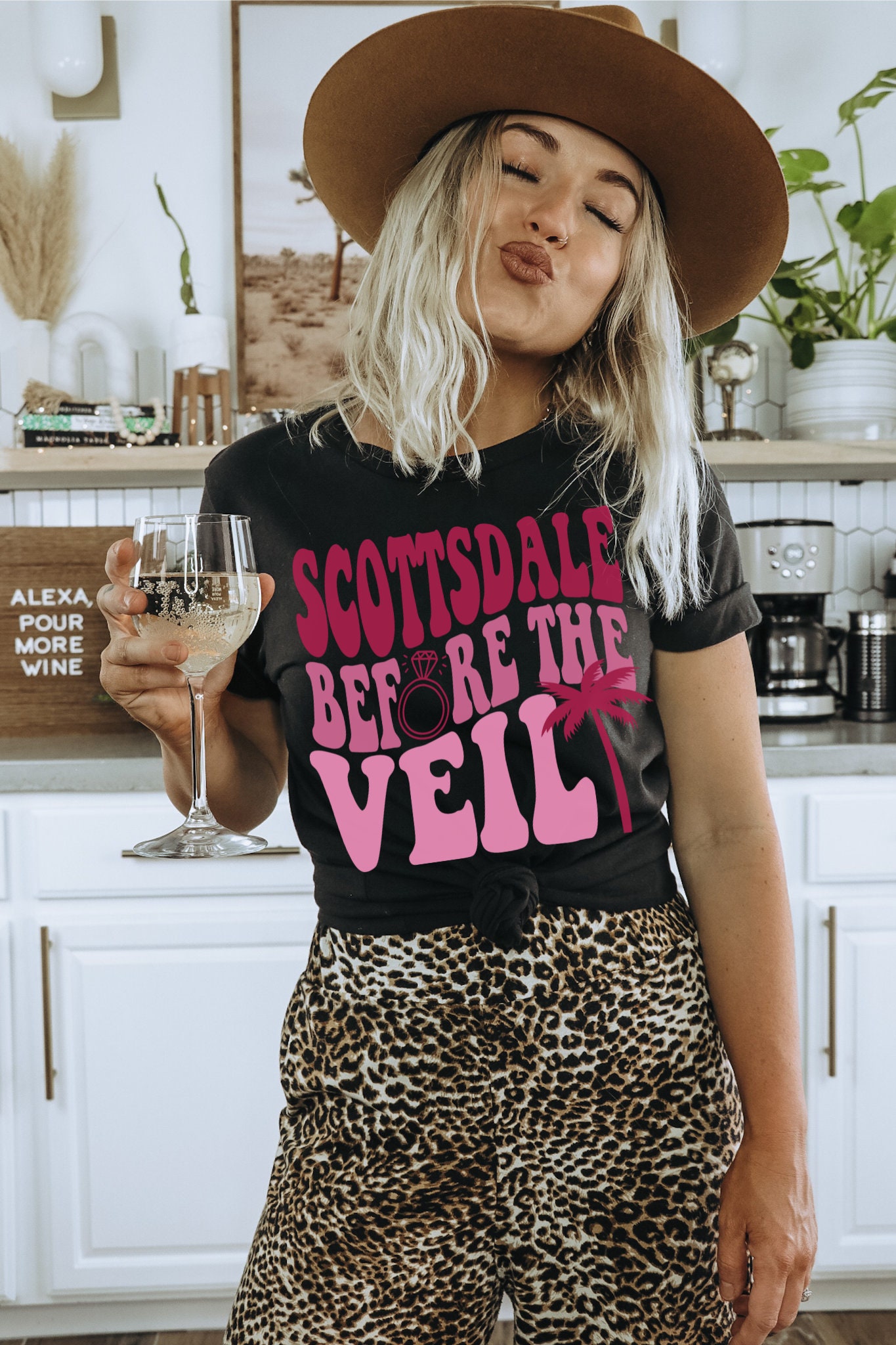 Scottsdale Bachelorette: Retro & Pink Bride Tees Desert Party Shirts image 2