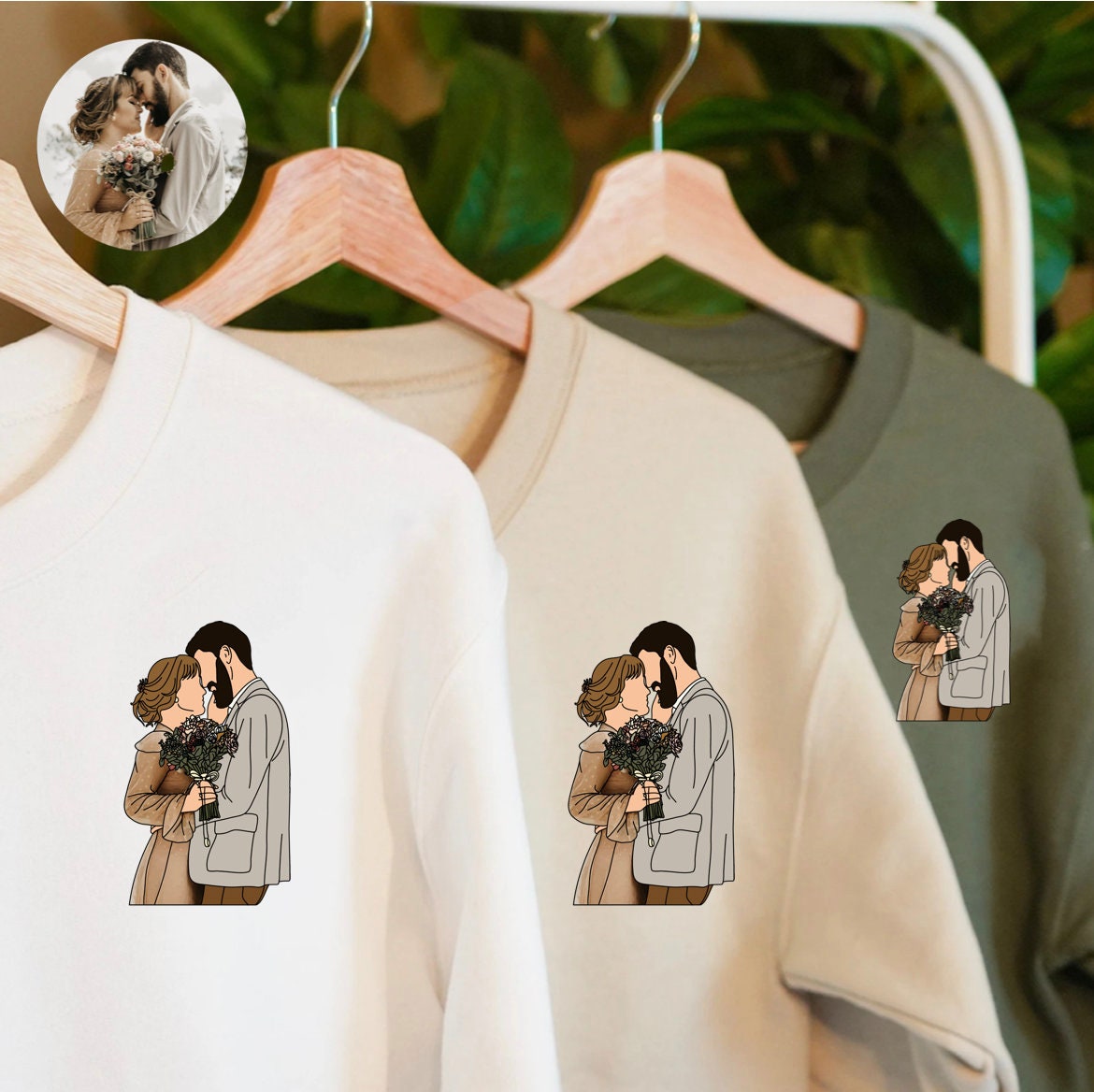 Personalized Boyfriend Christmas Gift: Custom Portrait Sweatshirt image 1