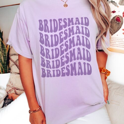 Groovy Bridesmaid Tee - Trendy Boho Bridal Party Shirt Groovy Bachelorette Theme Party image 0