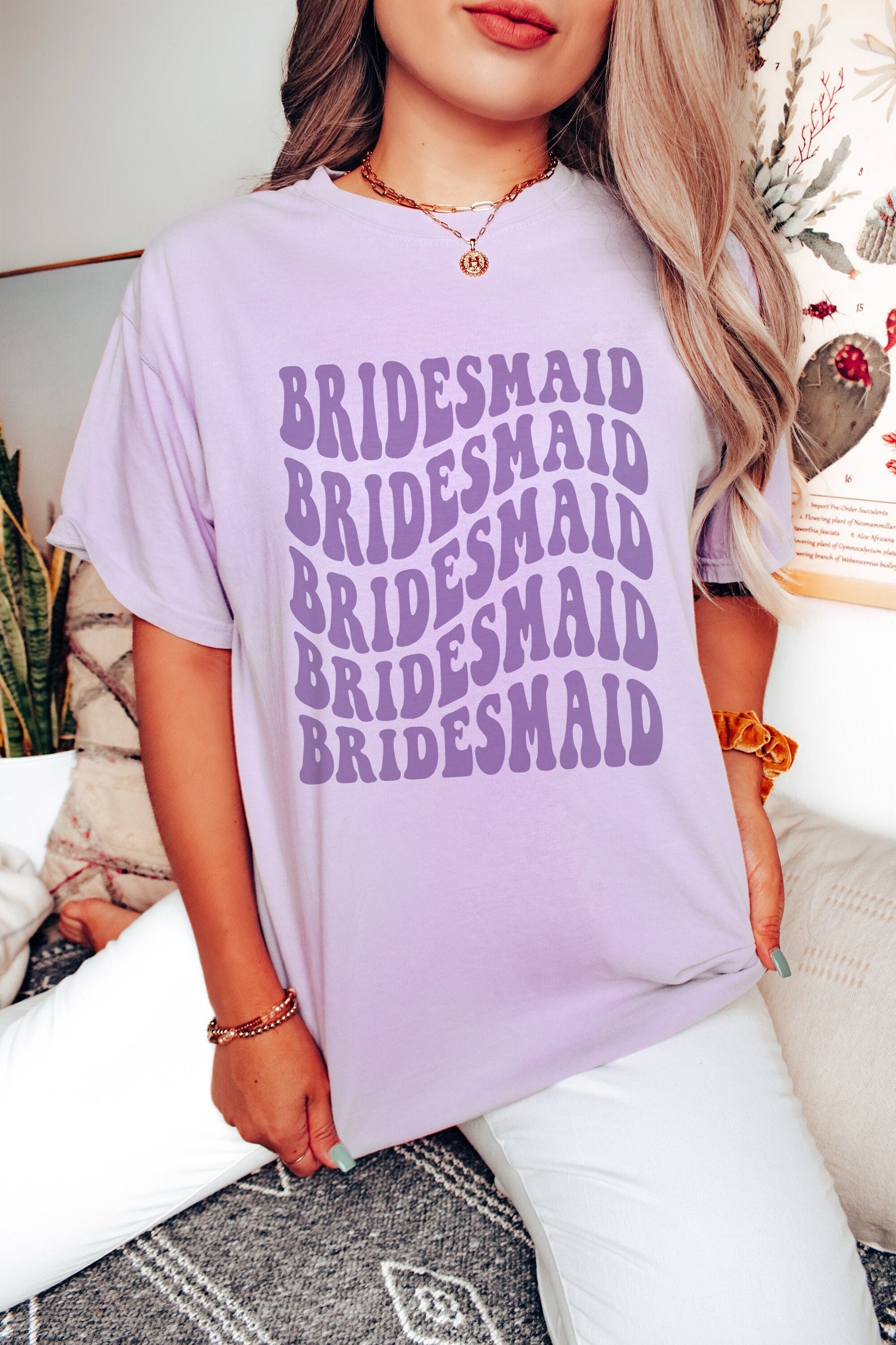 Groovy Bridesmaid Tee - Trendy Boho Bridal Party Shirt Groovy Bachelorette Theme Party image 0