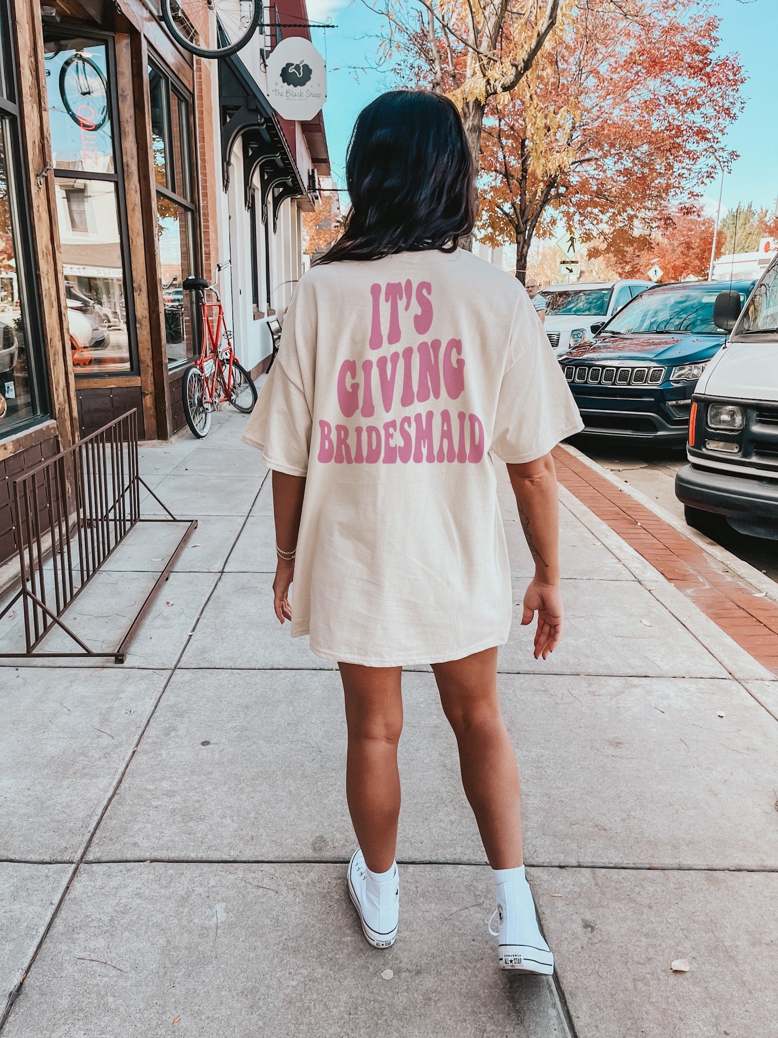 It's Giving Wife Shirt, Retro Bride to Be Tee, Groovy Bachelorette Party, Group Vacation, Aesthetic Bridal Party, Words on Back image 1