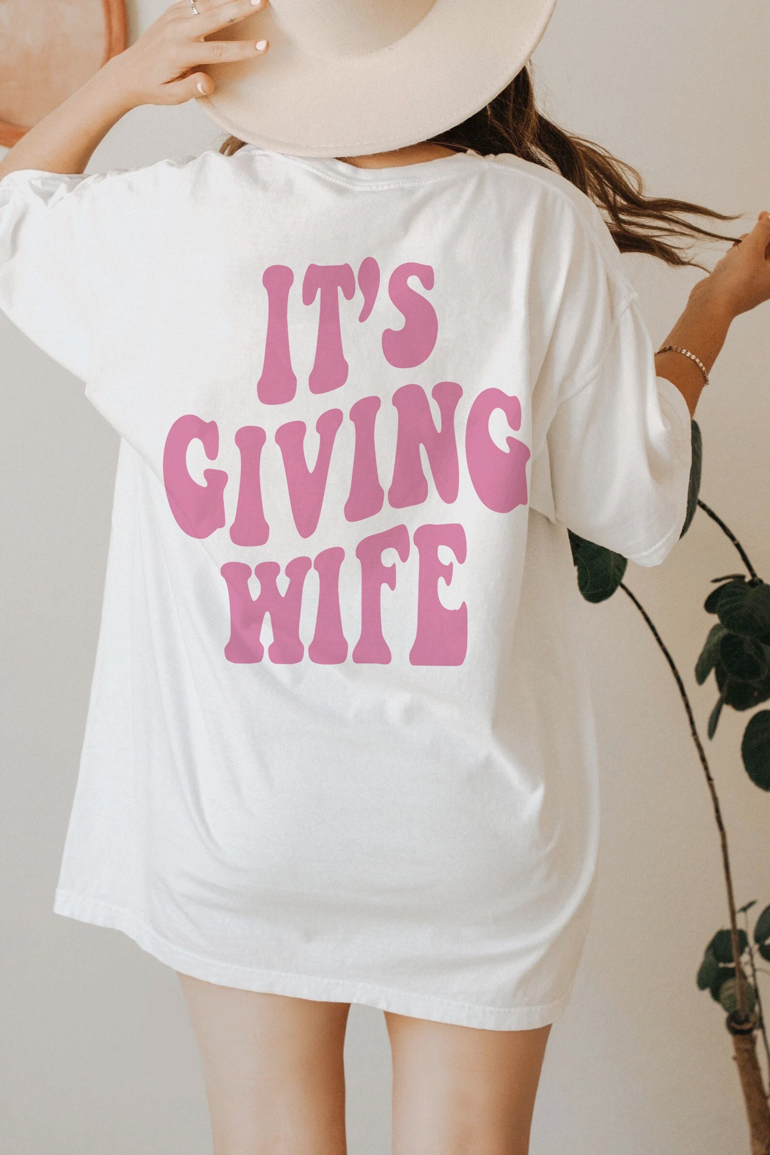 It's Giving Wife Shirt, Retro Bride to Be Tee, Groovy Bachelorette Party, Group Vacation, Aesthetic Bridal Party, Words on Back image 0