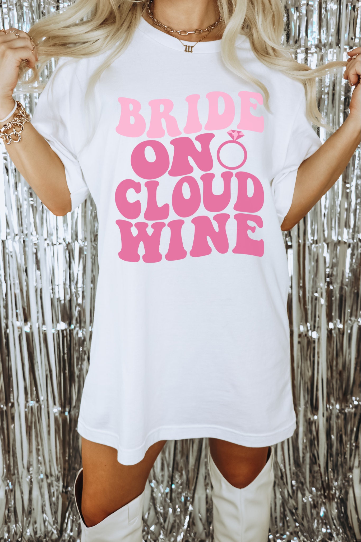 Wine Bachelorette Shirts: Napa Party 'Cloud Wine' Bride & Bridesmaid Tees image 3