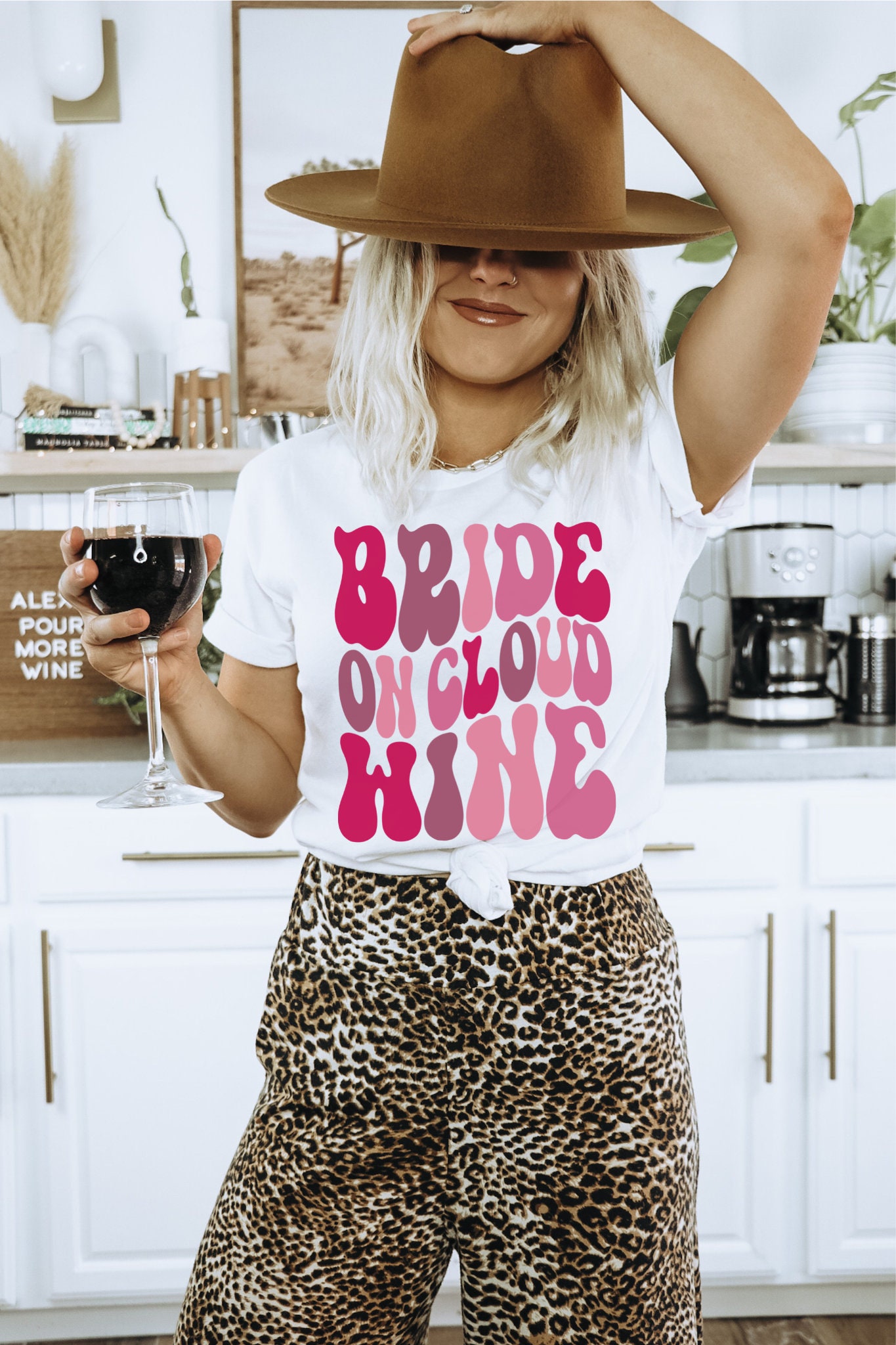 Wine Bachelorette Party: Funny Retro Shirts & Cloud Wine Bride Tees image 3