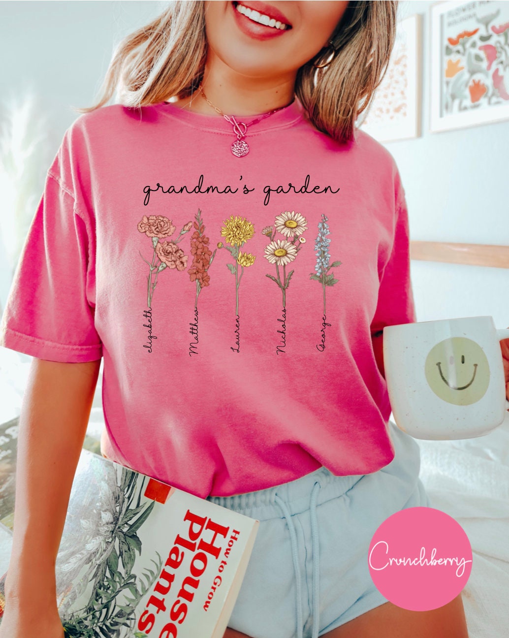 Grandma Shirt: Custom Birth Flowers and Names Nana Christmas Gift image 4