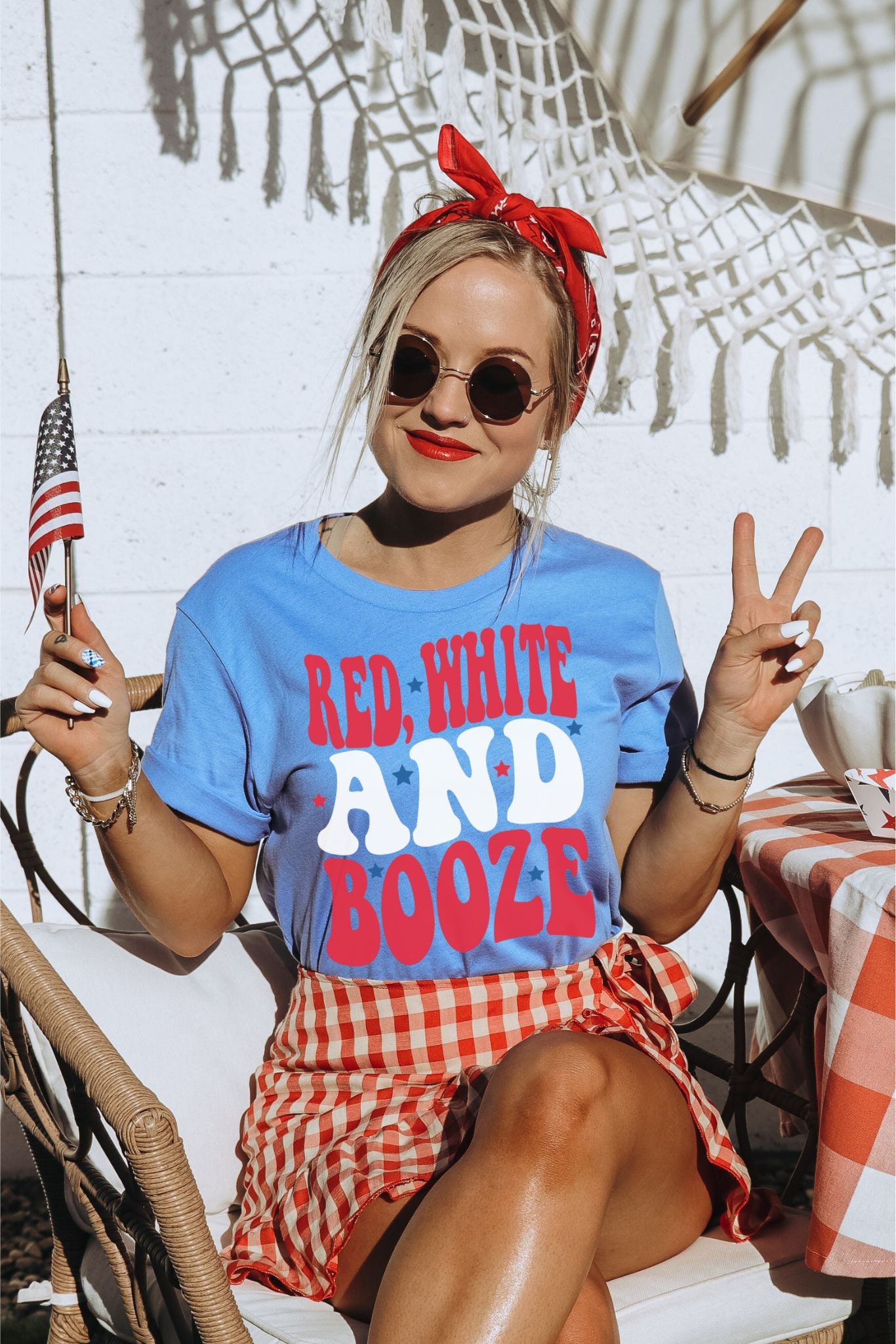 Fourth of July Bachelorette: Retro Tees 'Red White & I Do' Bride & Crew Shirts image 3