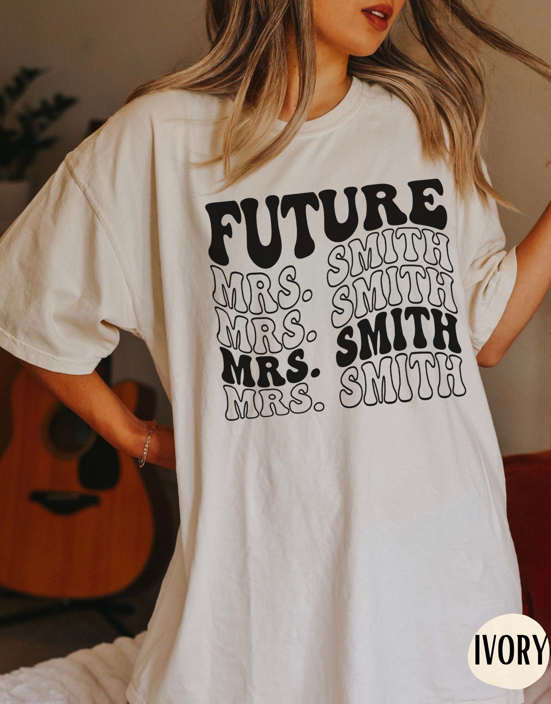 Custom Future Mrs Shirt - Personalized Bride & Engagement Gifts Bachelorette Party Shirts image 1