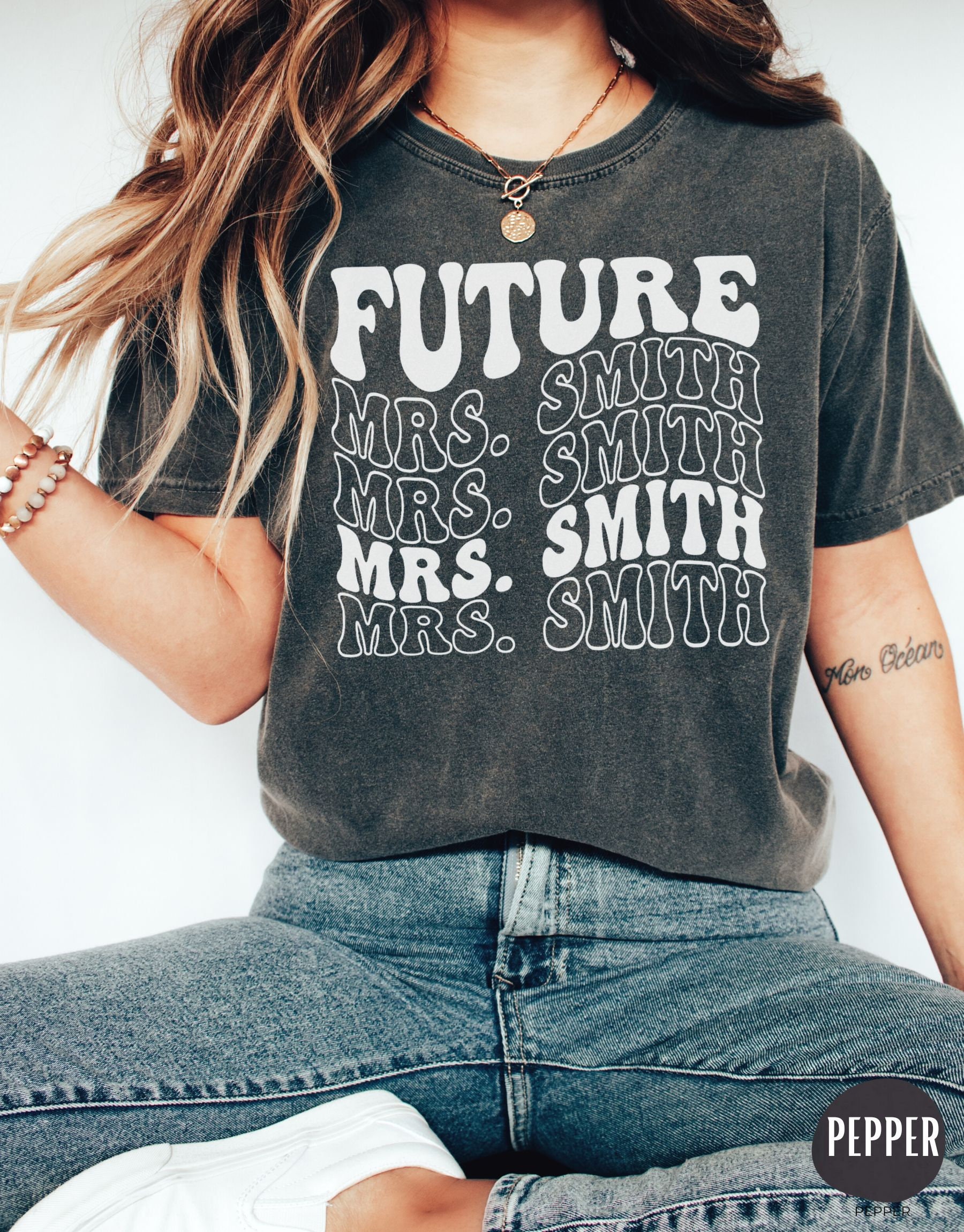 Custom Future Mrs Shirt - Personalized Bride & Engagement Gifts Bachelorette Party Shirts image 3