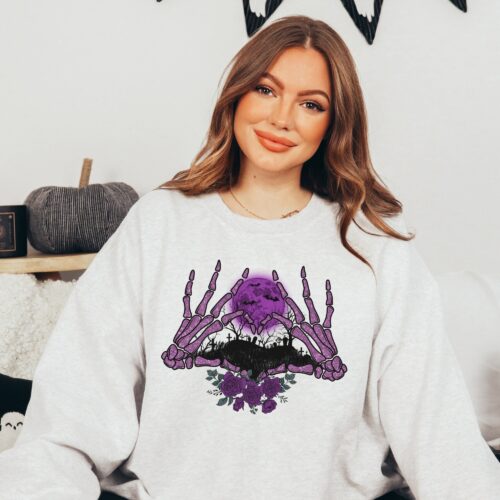 Skeleton Hands Sweatshirt - Halloween Costume Aesthetic image 0