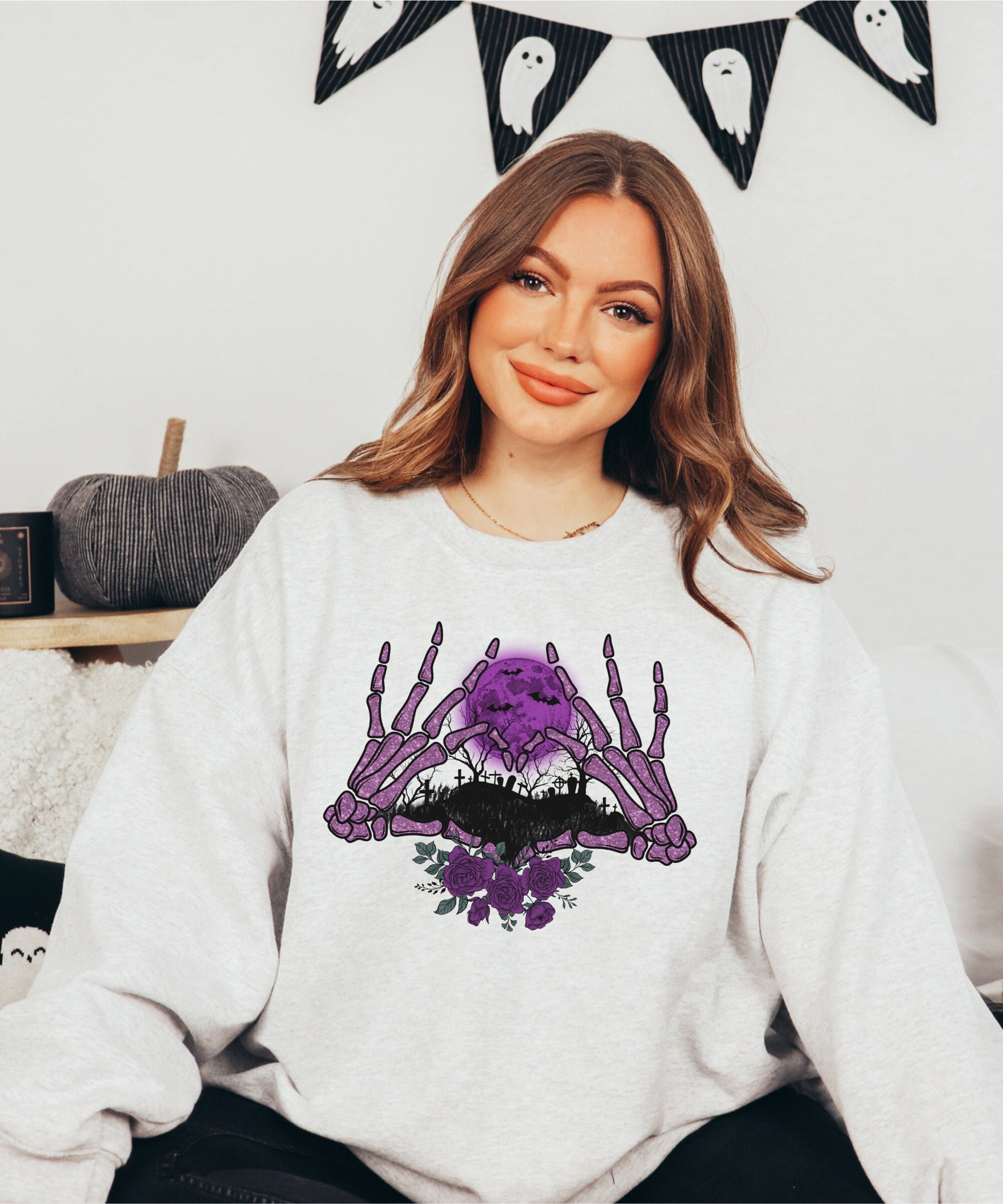 Skeleton Hands Sweatshirt - Halloween Costume Aesthetic image 0