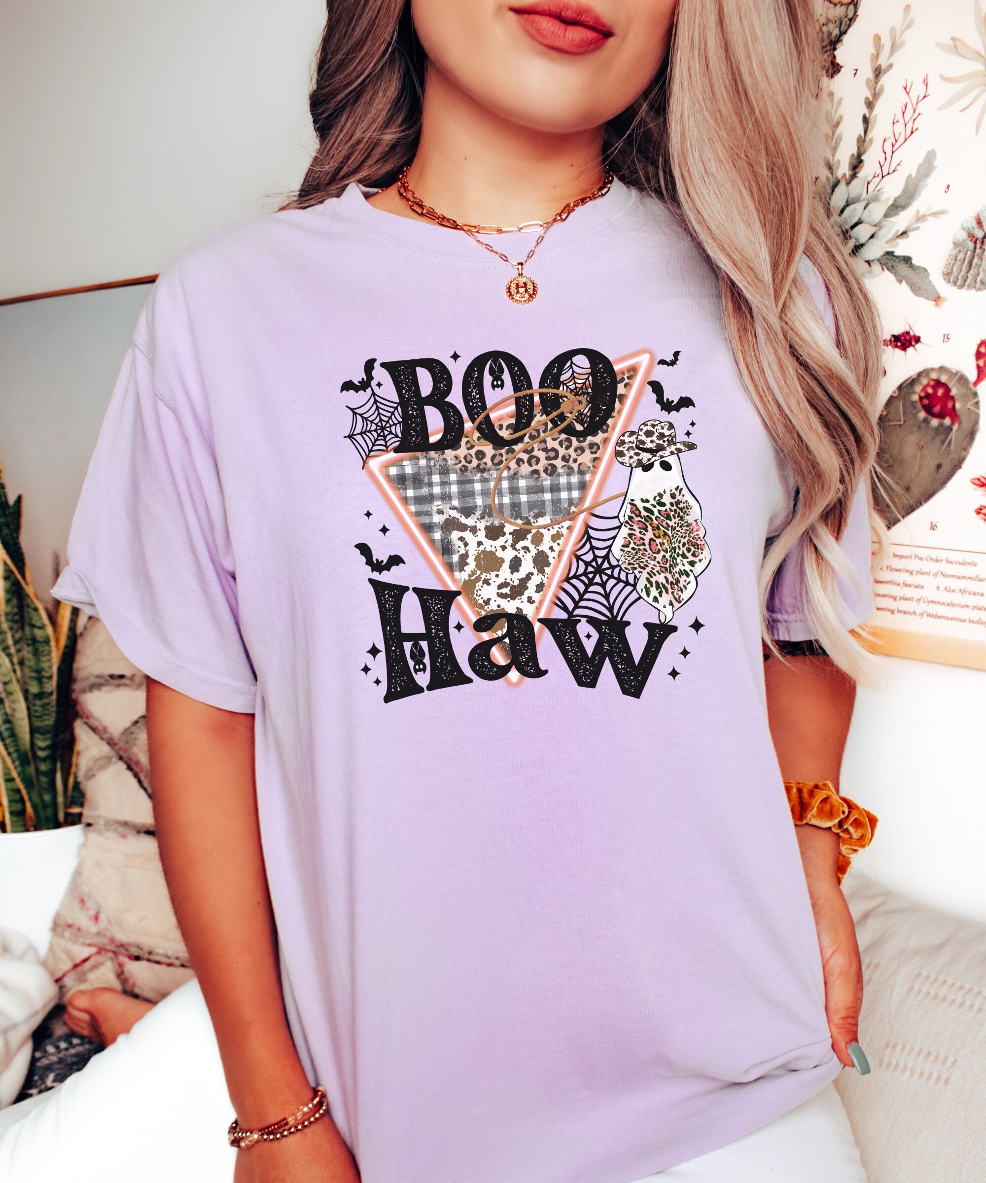 Boo Haw Vintage Tee - Retro Halloween & Fall Shirt image 2