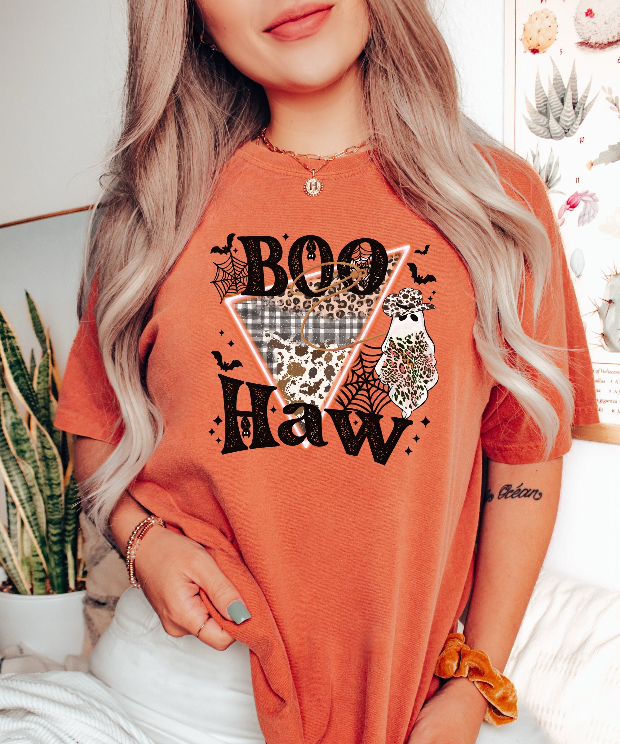 Boo Haw Vintage Tee - Retro Halloween & Fall Shirt image 5