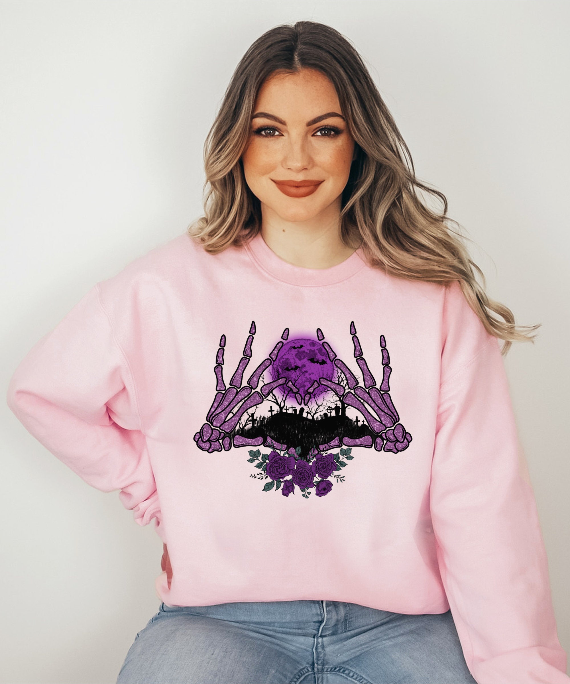 Skeleton Hands Sweatshirt - Halloween Costume Aesthetic image 3