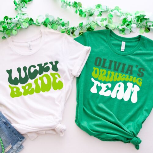 Lucky Bride - Custom Irish Bach Retro Tees Bachelorette Party image 0