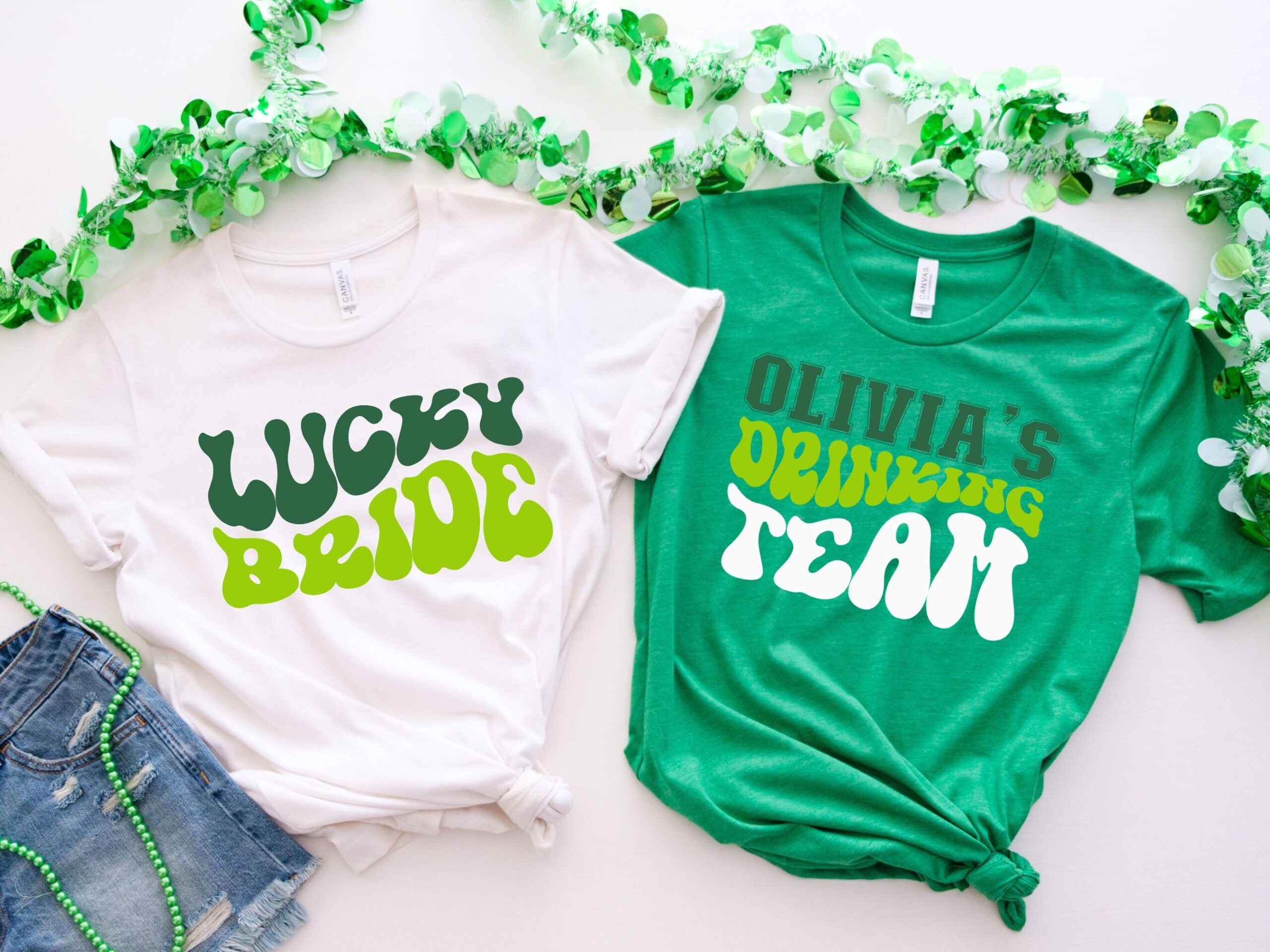 Lucky Bride - Custom Irish Bach Retro Tees Bachelorette Party image 0