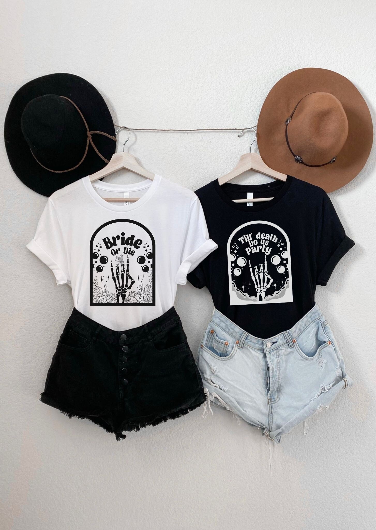 Bride or Die - Funny Goth Bachelorette & Bridal Party Tees image 0