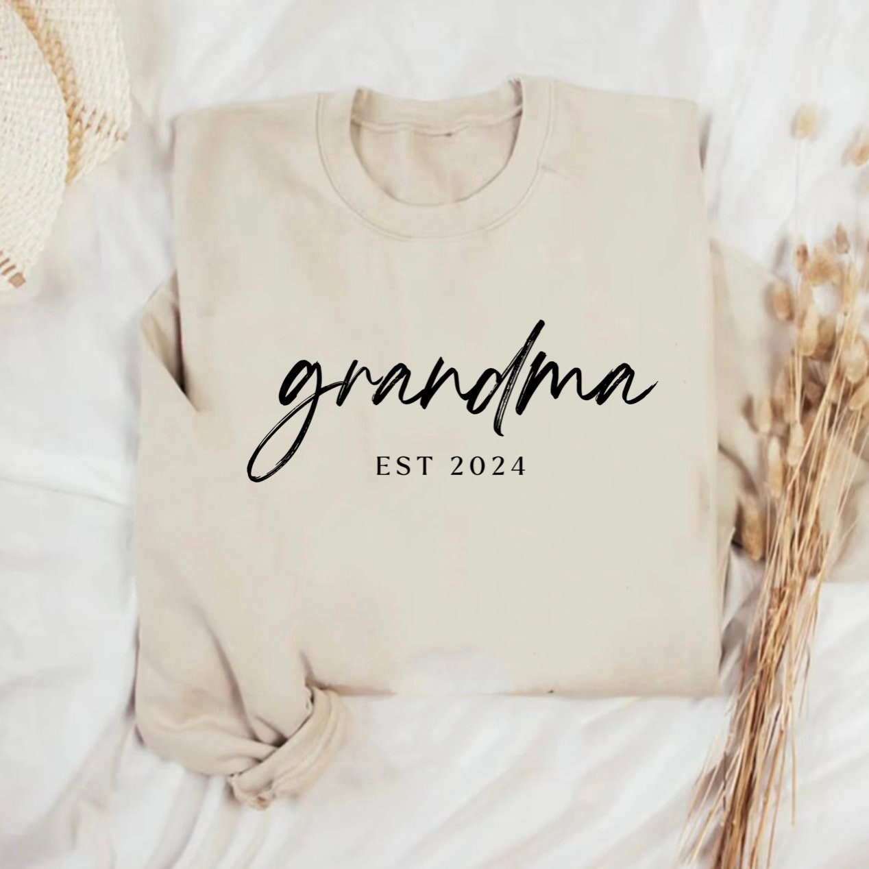 Personalized Grandma Est Sweatshirt Christmas Gift for Grandmother New Nana Shirt image 2