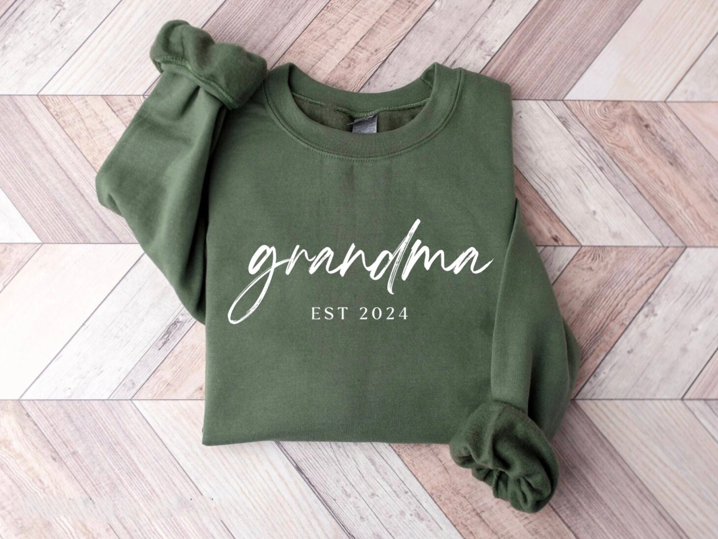 Personalized Grandma Est Sweatshirt Christmas Gift for Grandmother New Nana Shirt image 0