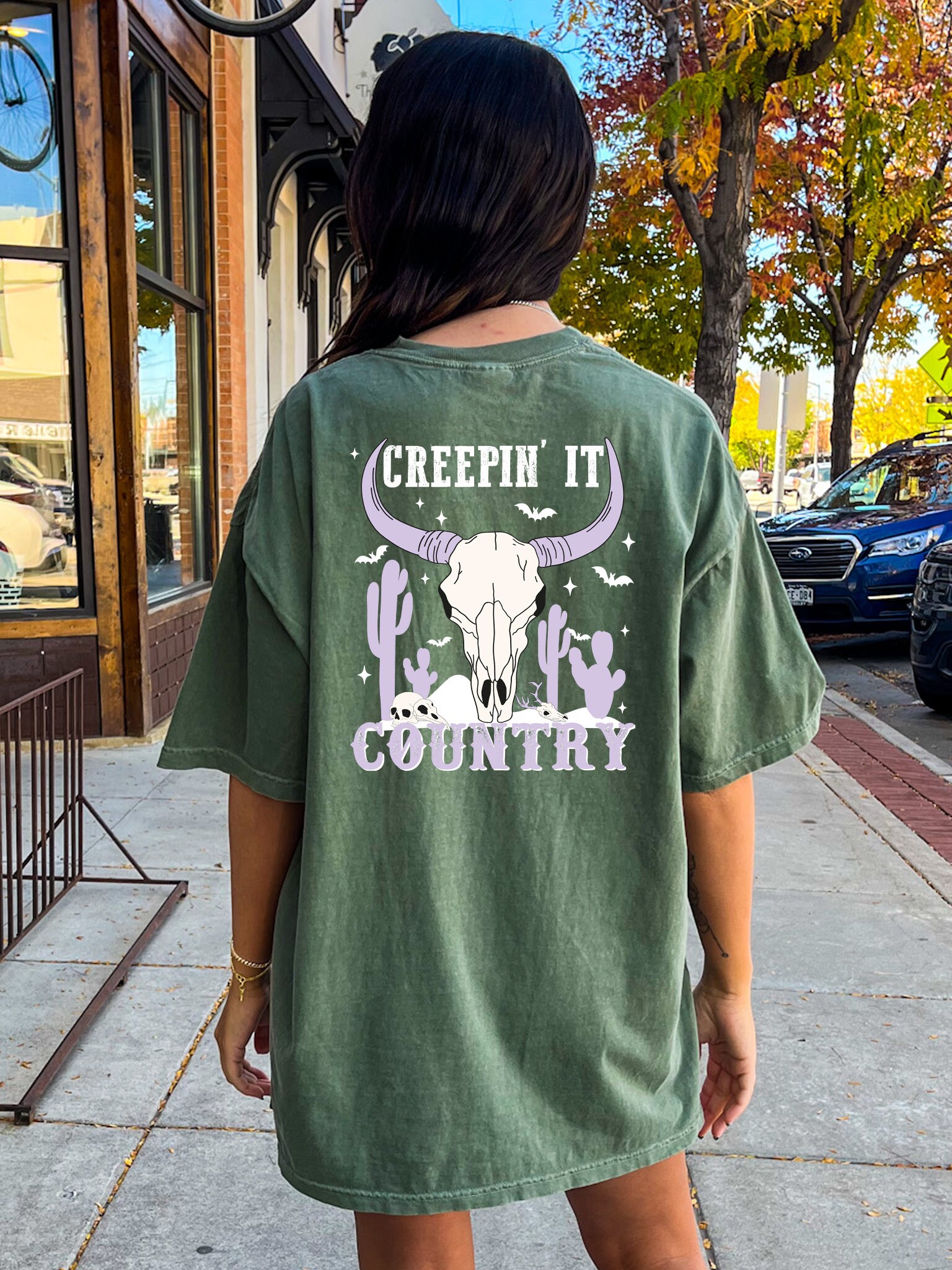 Creepin It Country Shirt: Cowboy Ghost Western Halloween Tee image 2