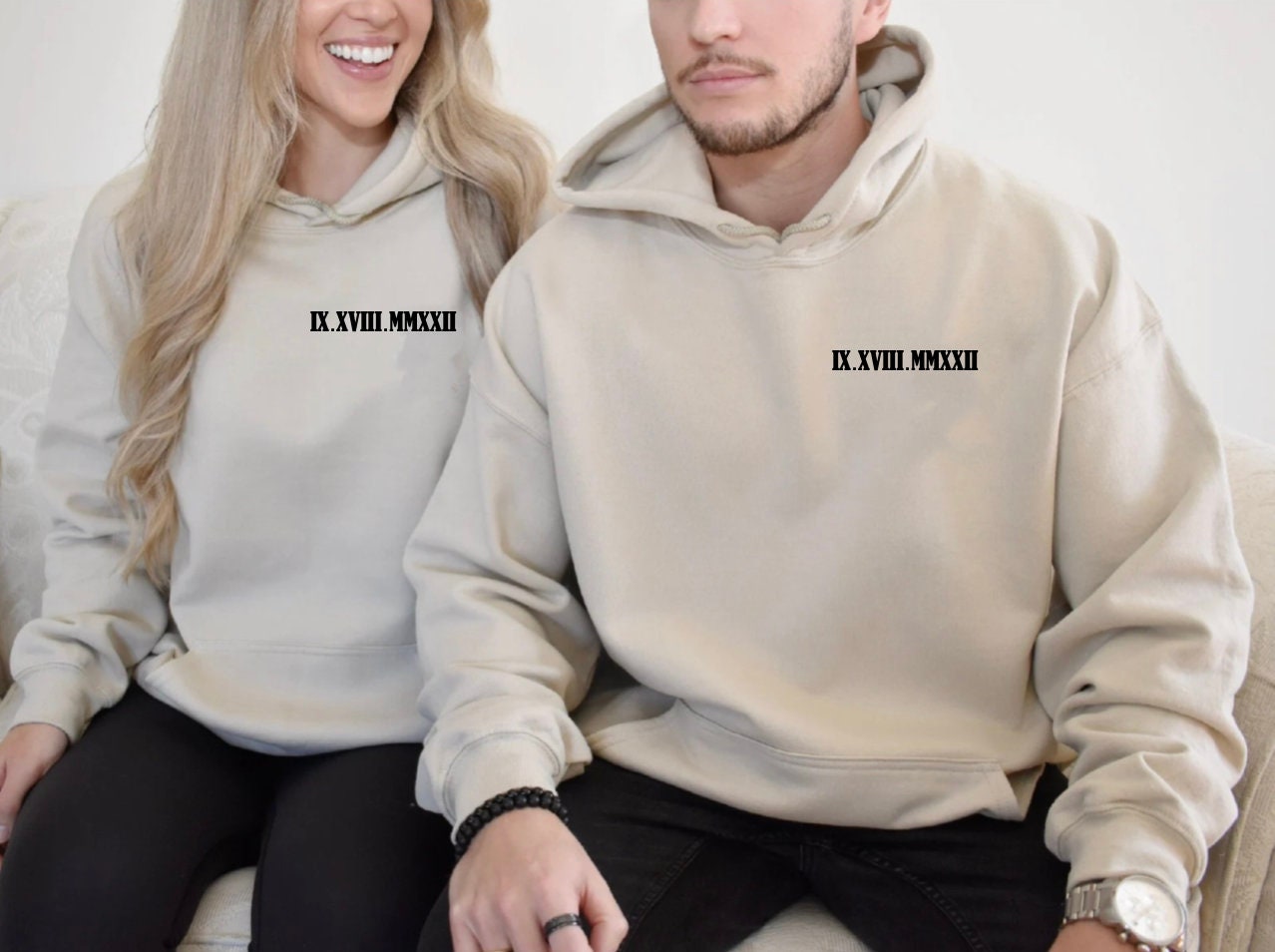 Custom Roman Numeral Hoodie - Boyfriend Christmas Gift Idea Unique Wedding Gift image 0