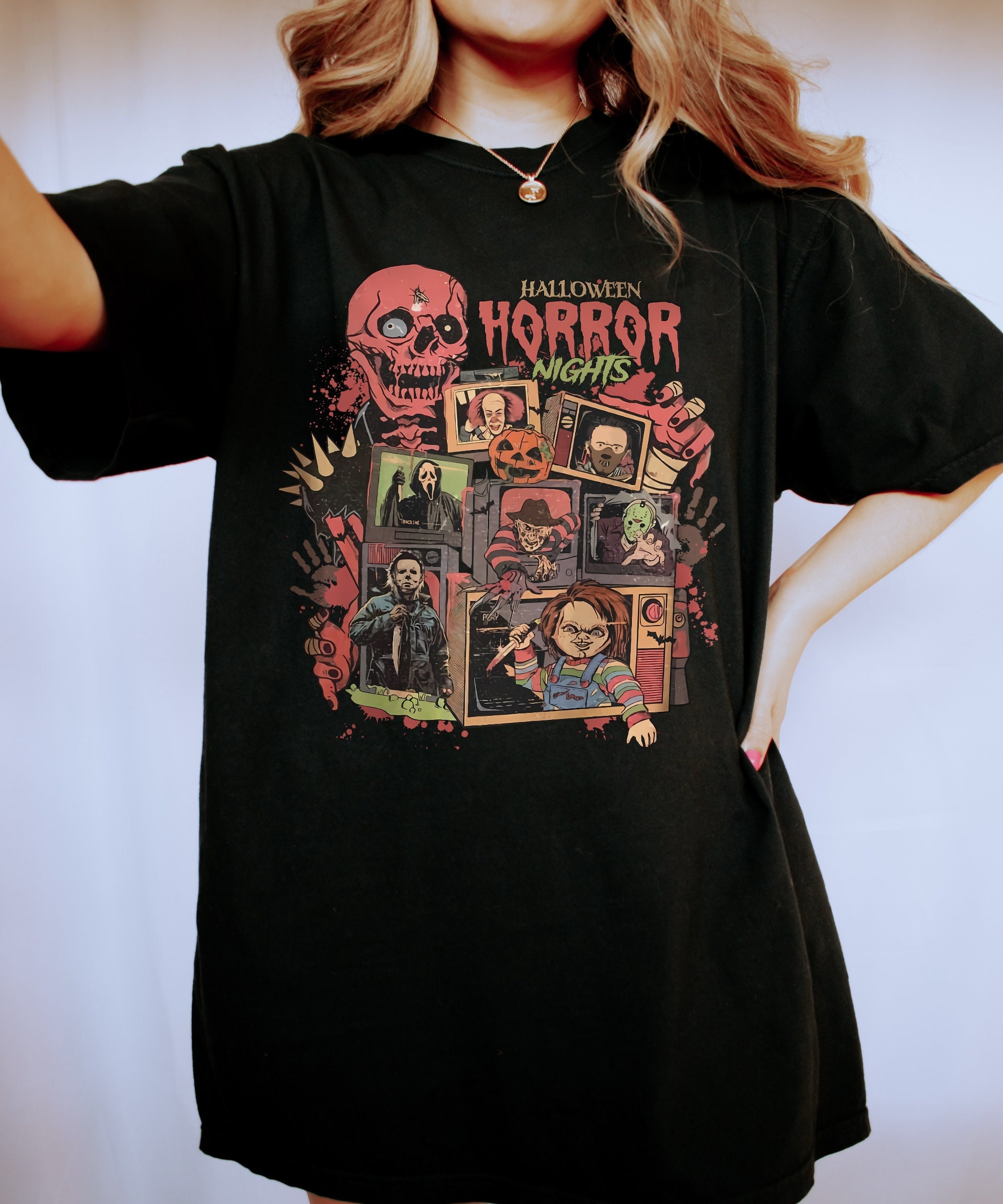 Halloween Horror Nights Shirt - Scary Movie Characters Tee image 0