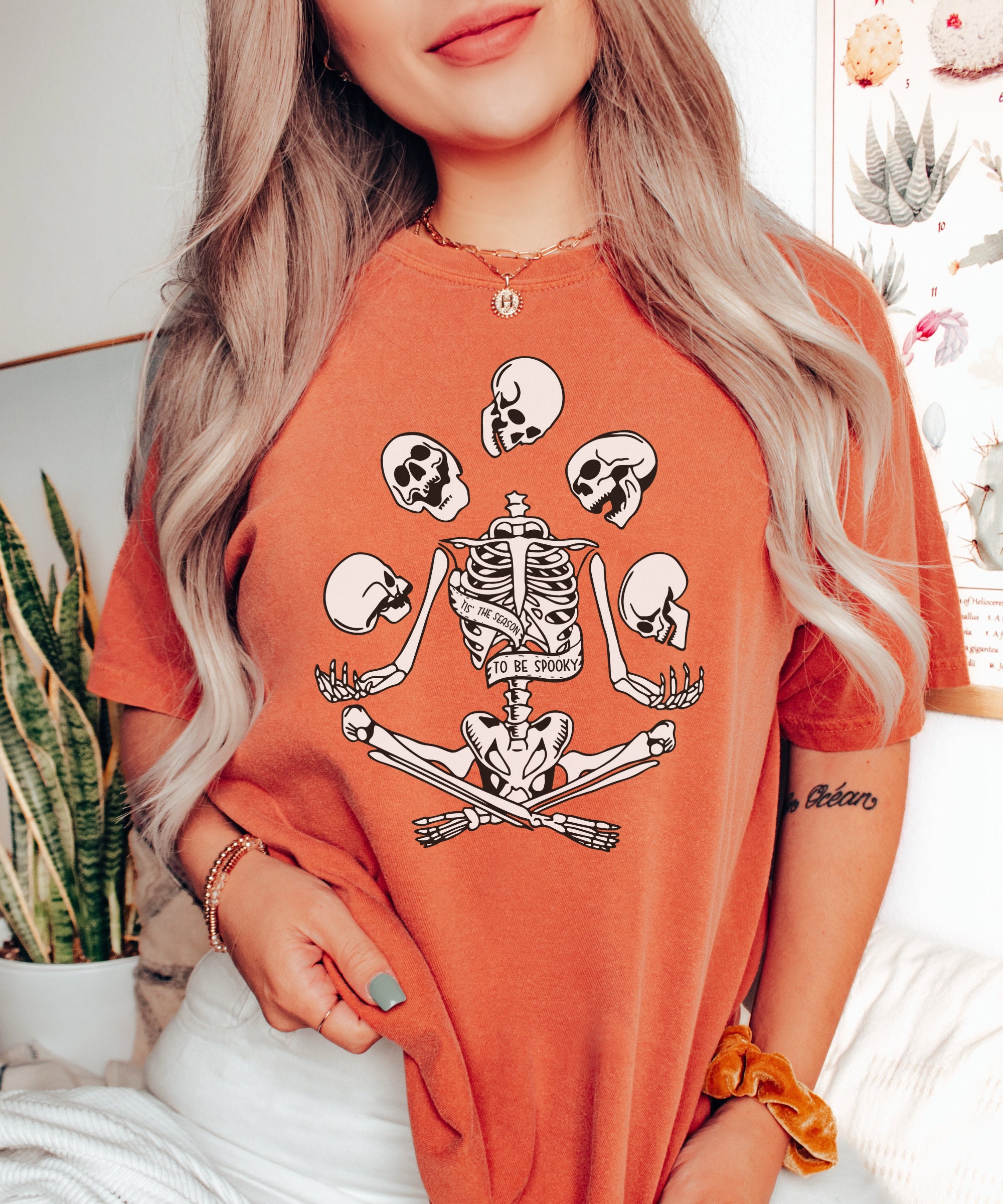 Skeleton Halloween Shirt - Spooky Season Fall Sweatshirt image 4