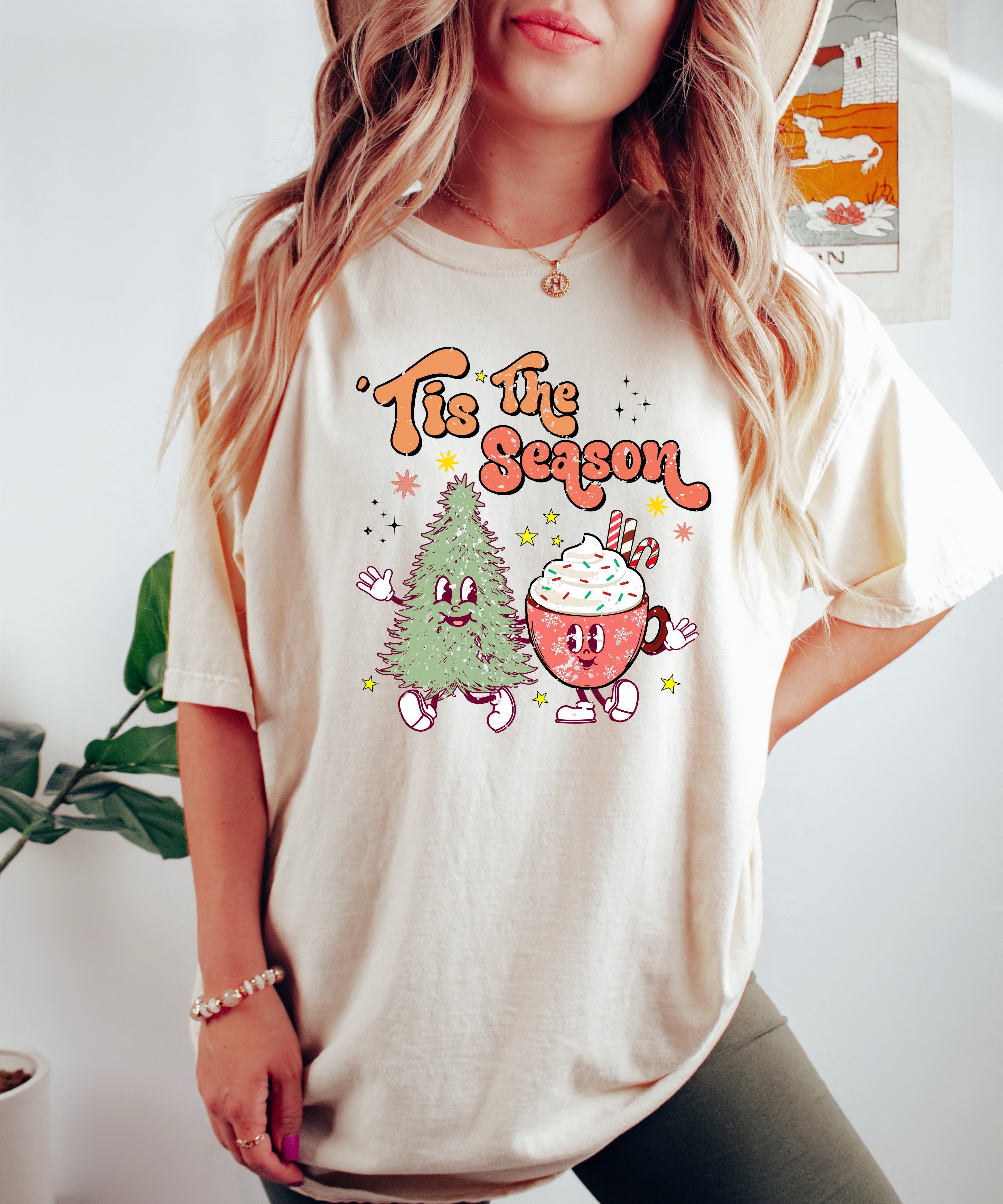 Tis the season Christmas T-shirt Cute Christmas Tree Shirt image 3