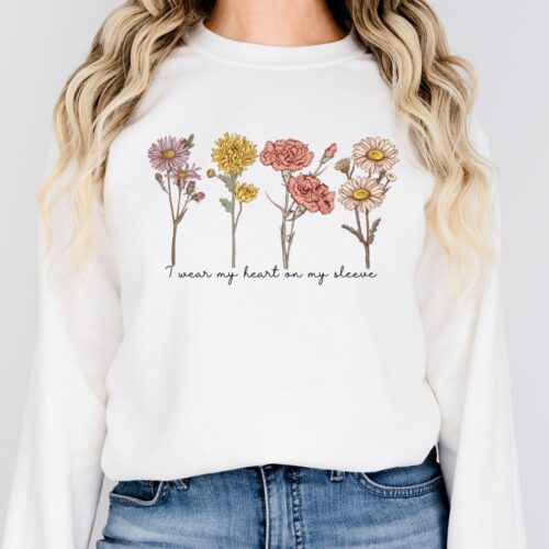 "I Wear My Heart On My Sleeve" Sweatshirt: Christmas Gift for Grandma image 0