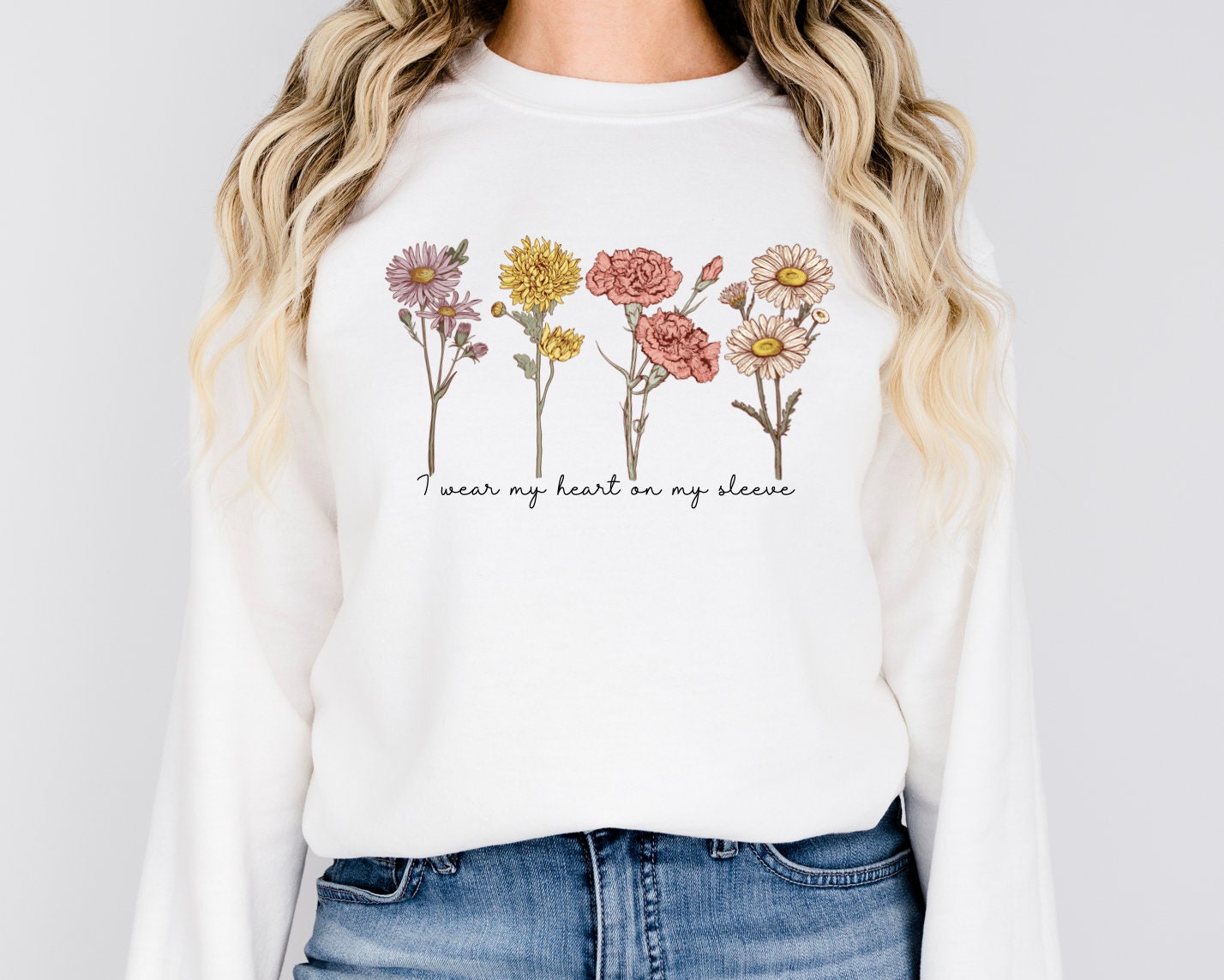 "I Wear My Heart On My Sleeve" Sweatshirt: Christmas Gift for Grandma image 0