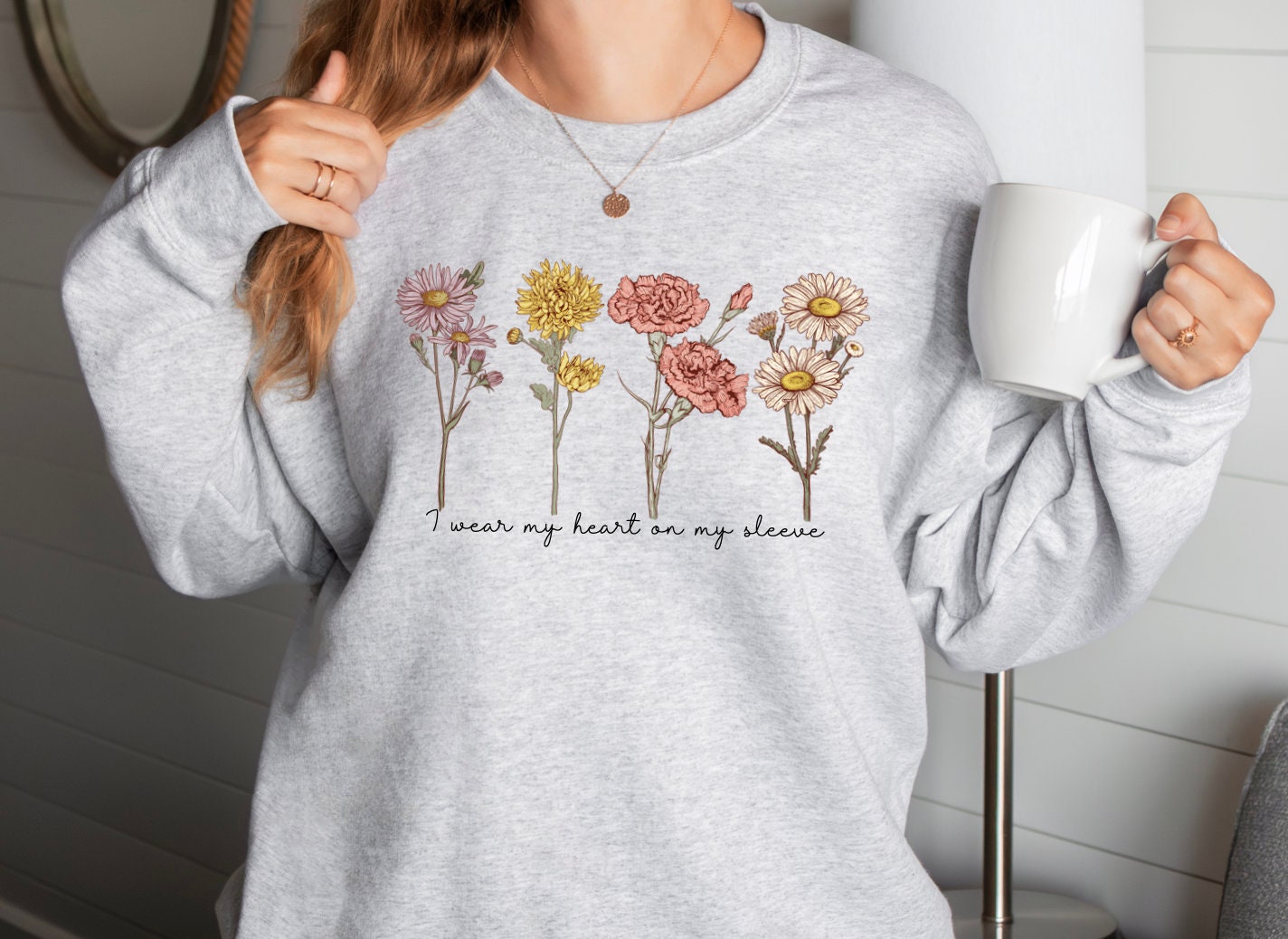 "I Wear My Heart On My Sleeve" Sweatshirt: Christmas Gift for Grandma image 1