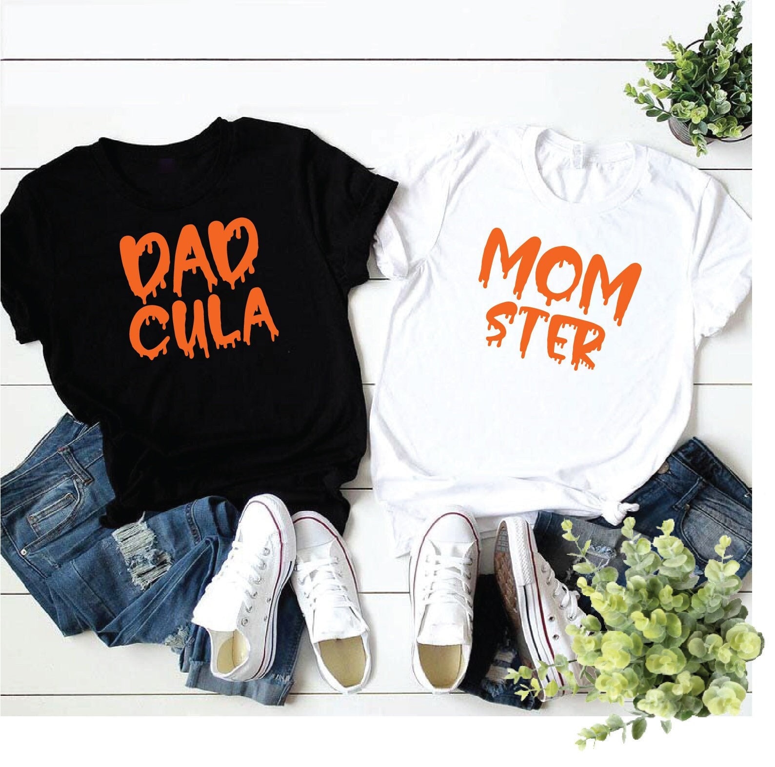 Funny Halloween Shirts: Momster Dadcula Couples & Family Match image 0