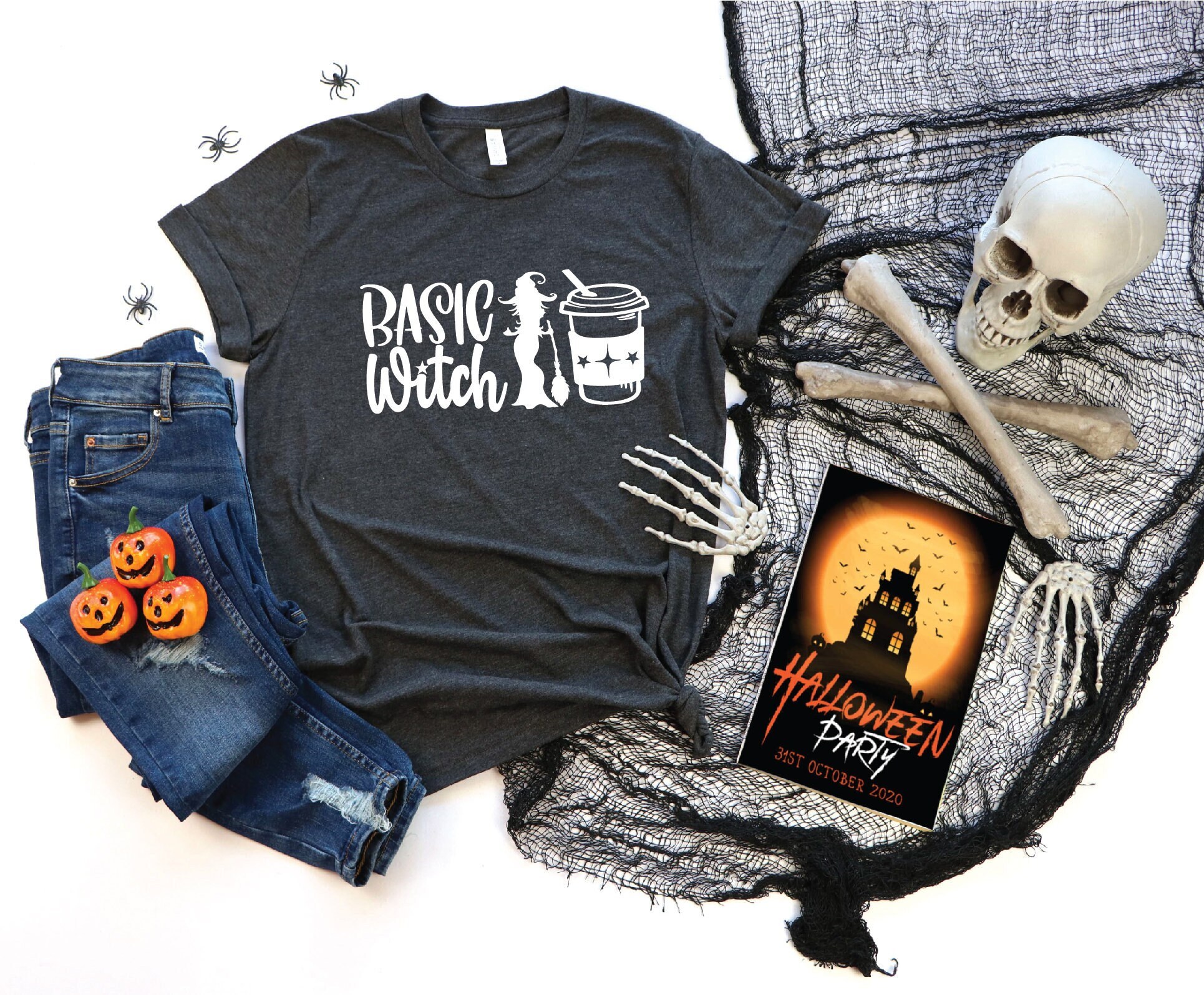 Basic Witch & Funny Coffee Shirt: Perfect Fall Halloween Gift Tee image 0