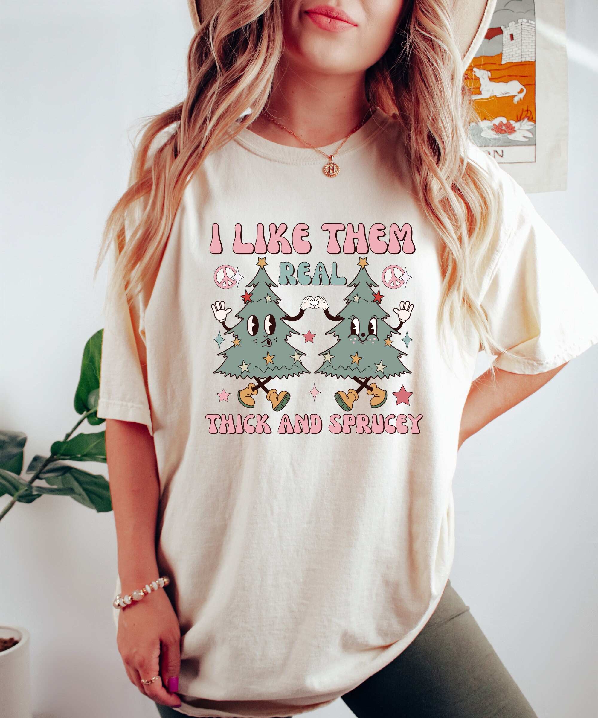 Thick & Sprucey Funny Christmas Shirt - Retro Holiday Sweatshirt image 4