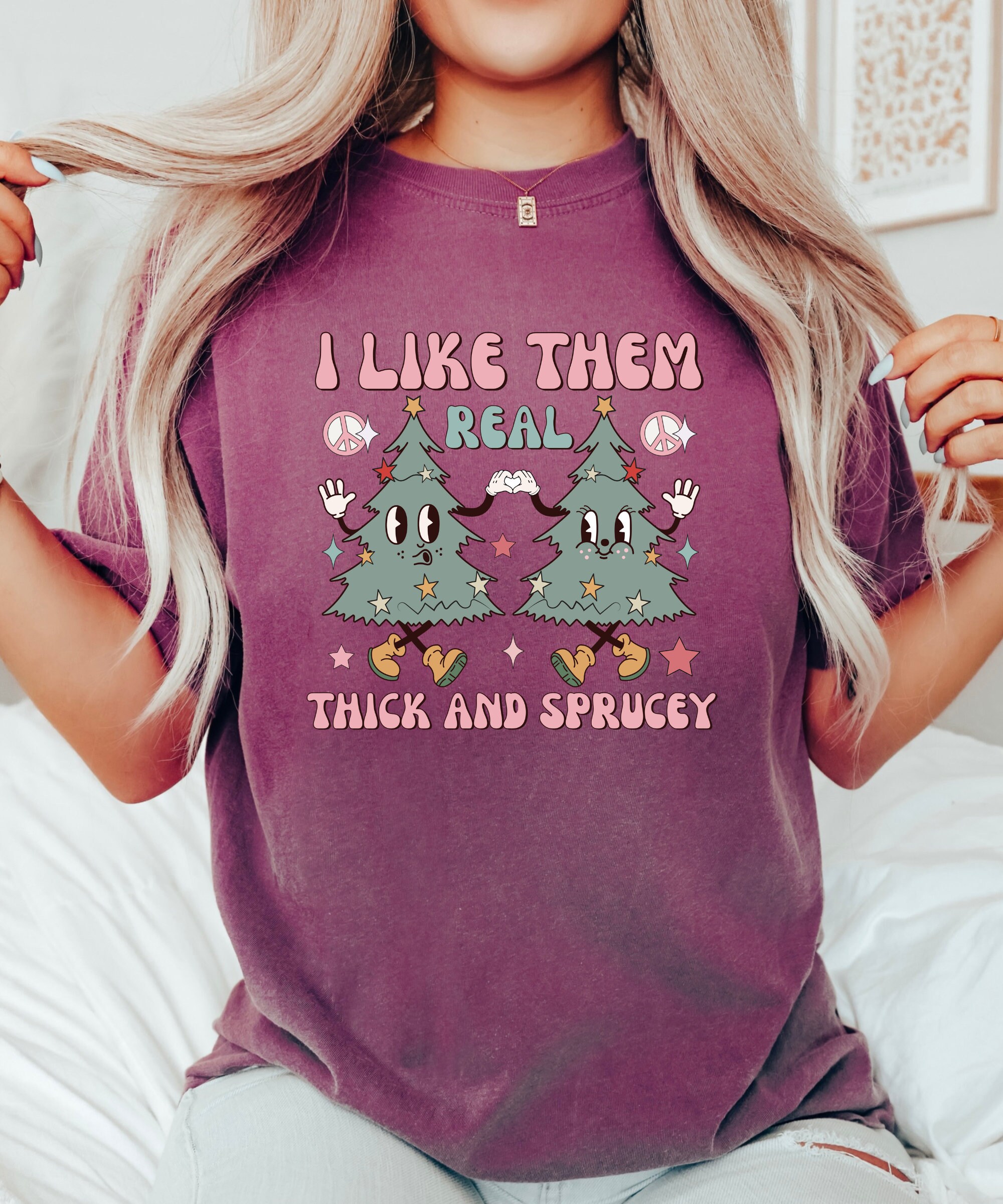 Thick & Sprucey Funny Christmas Shirt - Retro Holiday Sweatshirt image 6