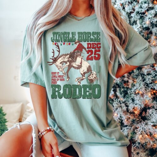 Jingle Horse Rodeo Shirt - Western Christmas for Women image 0