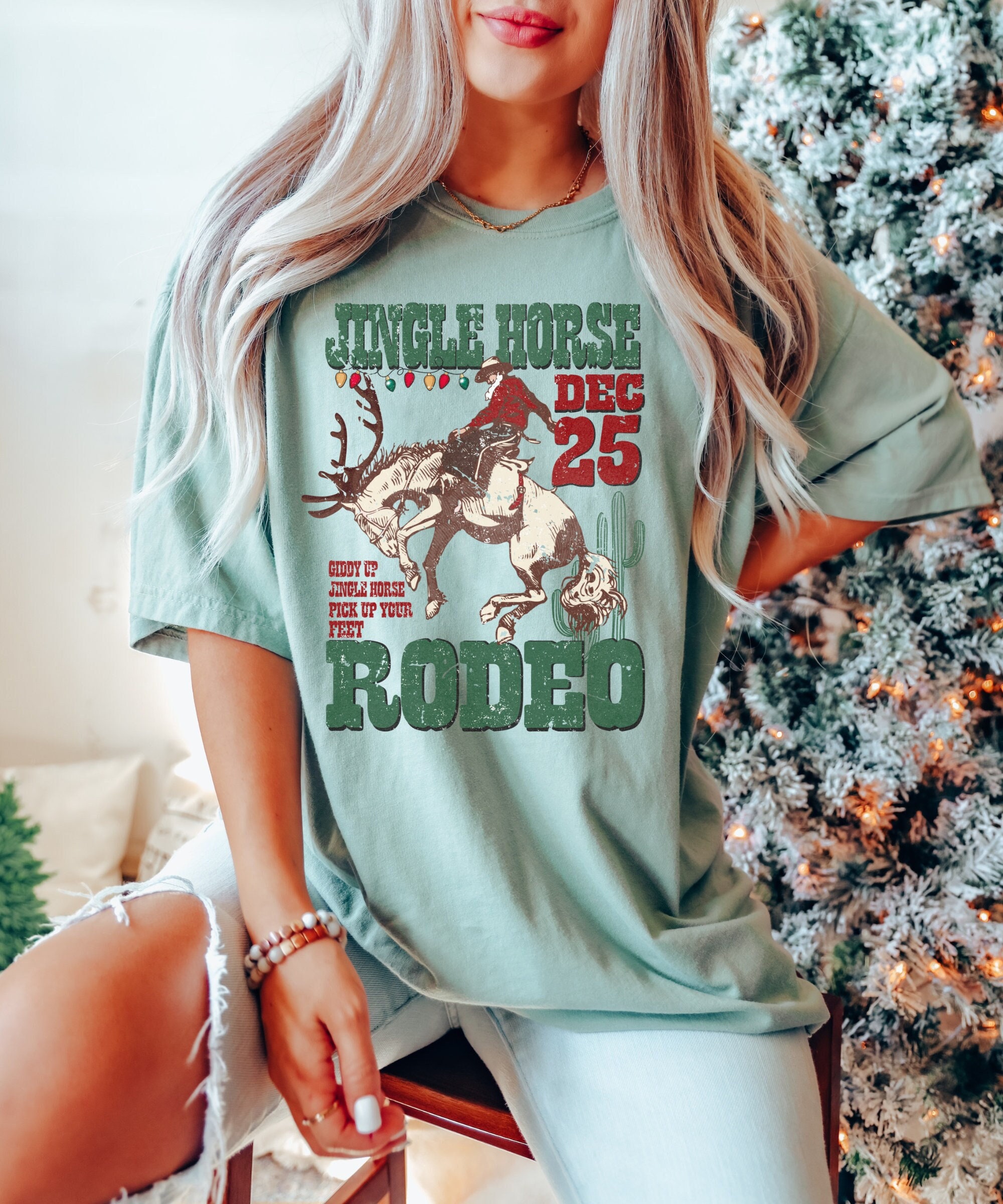 Jingle Horse Rodeo Shirt - Western Christmas for Women image 0