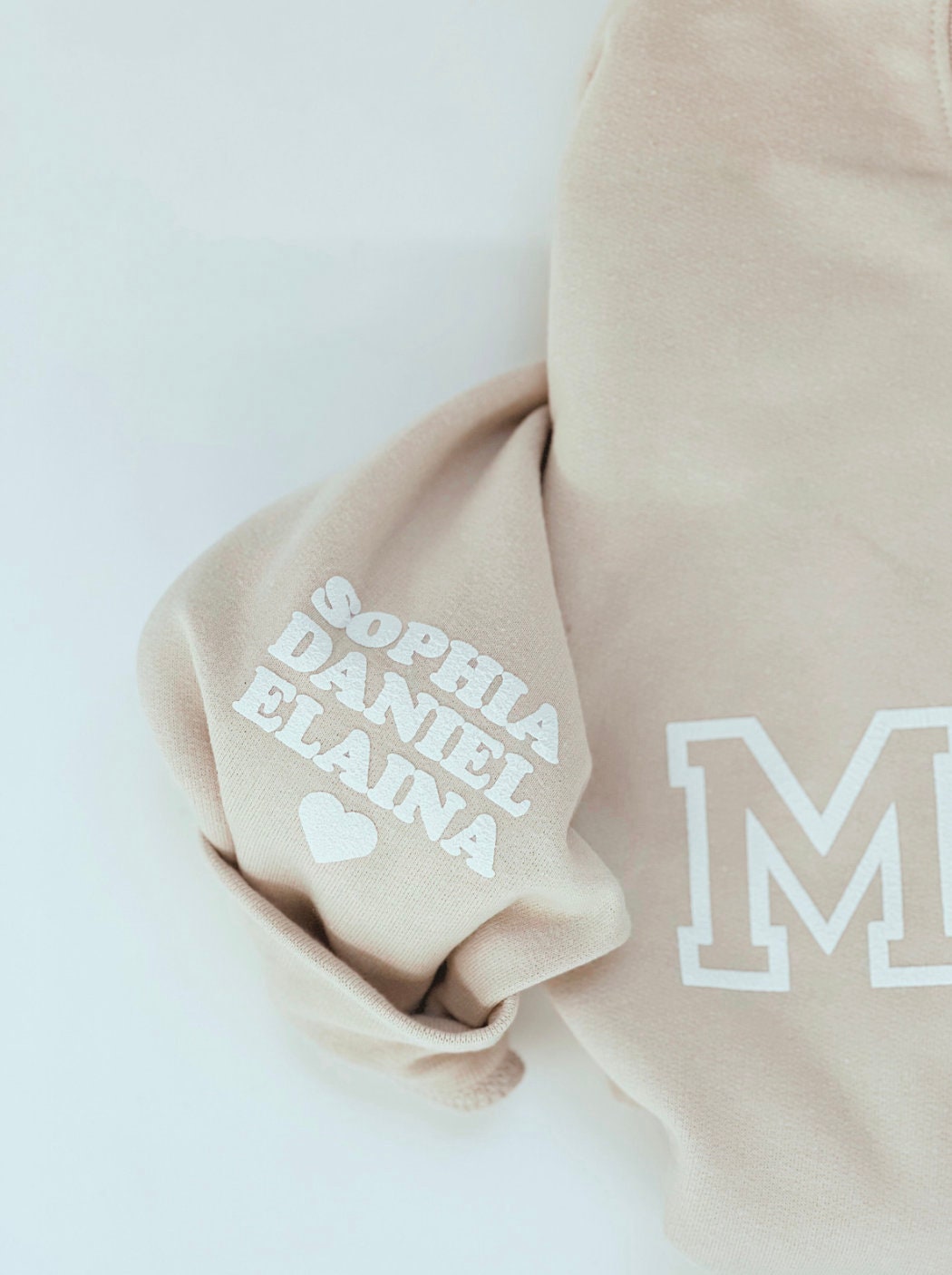 Custom Mama Sweatshirt with Kid's Name on Sleeve Personalized Mom Shirt Christmas Gift image 3