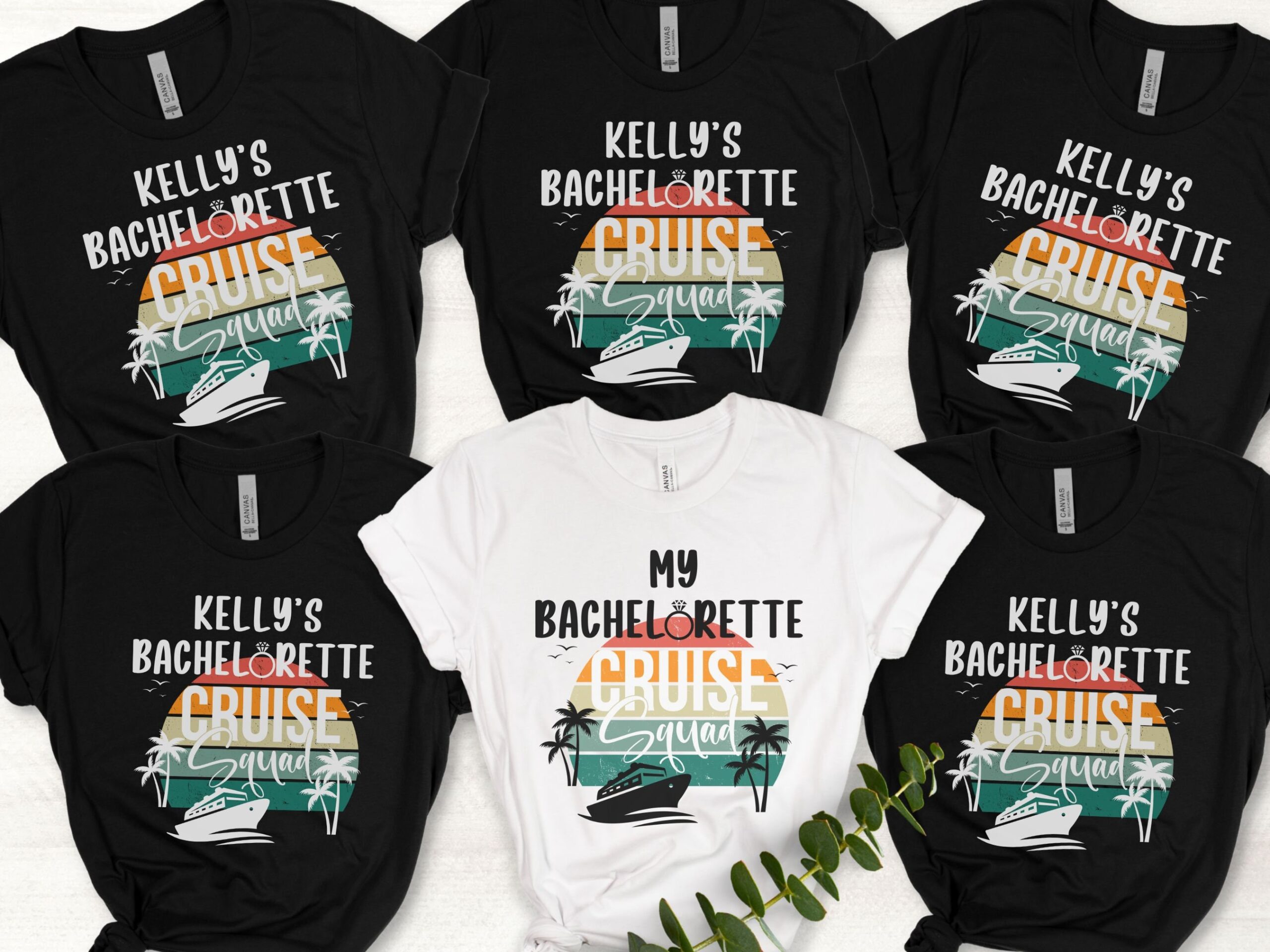 Nautical Bachelorette Cruise Shirts: Personalized Squad Tees image 1